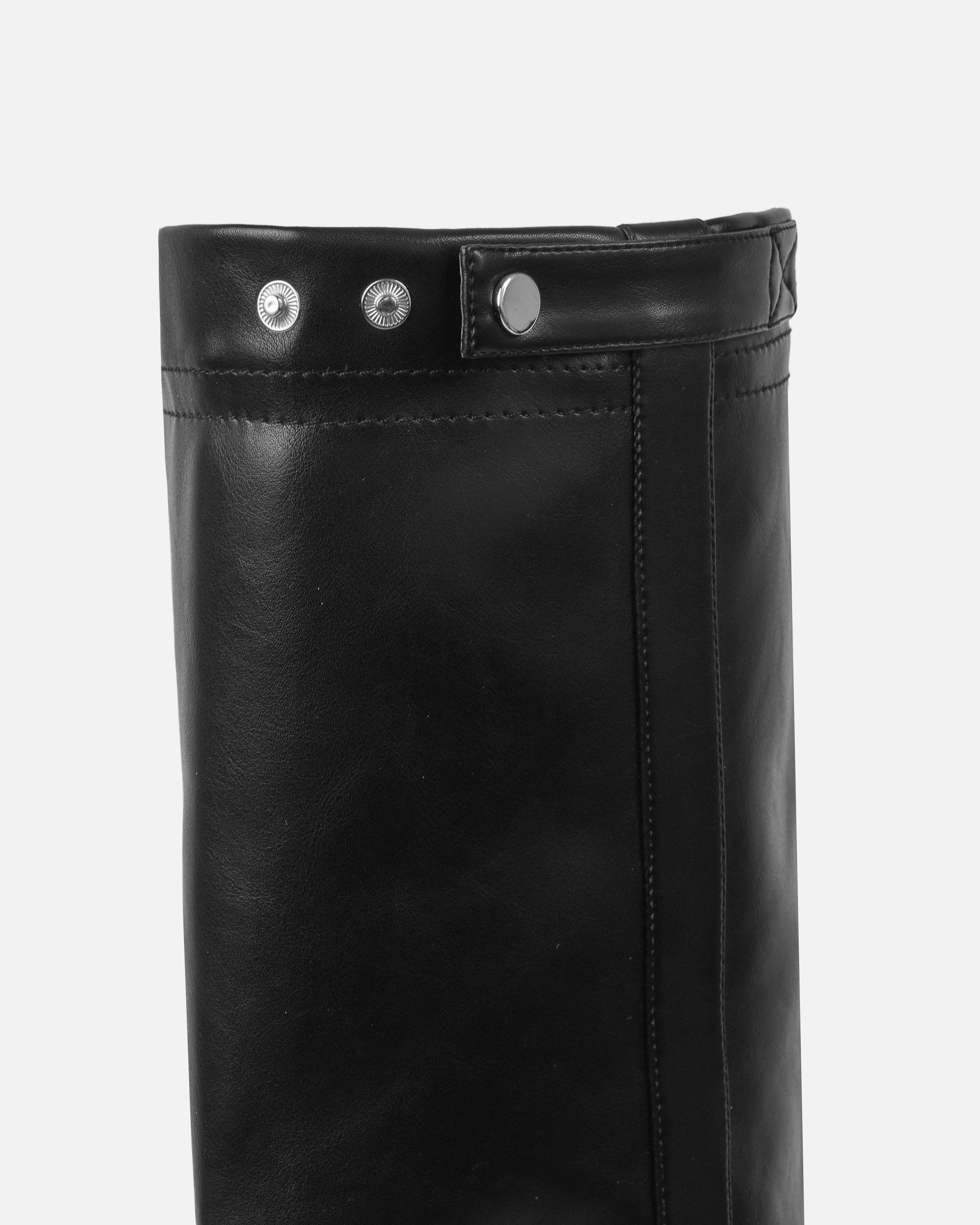 Sonny black fold over wedge knee boots | SIMMI London