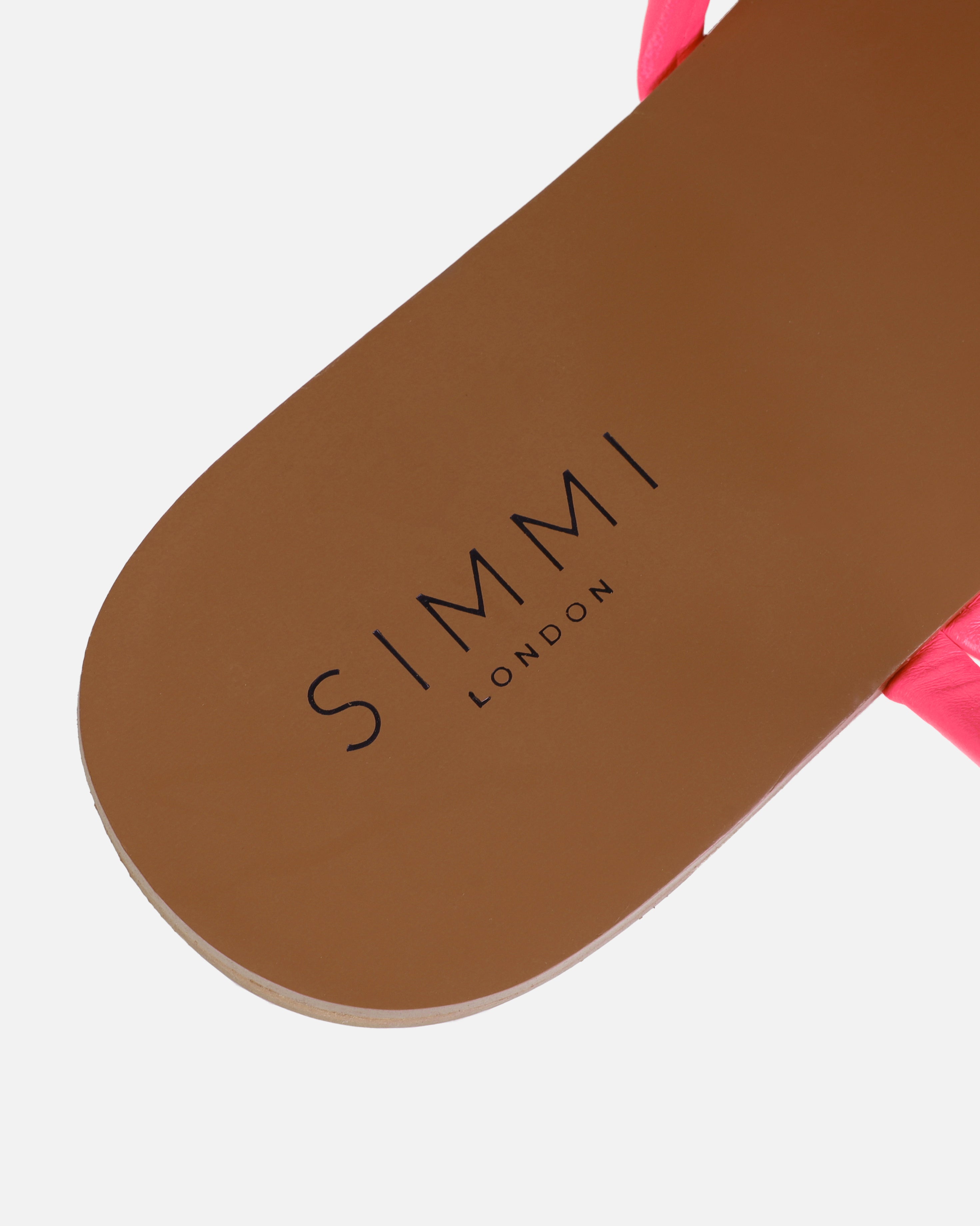 Leif Neon Pink Toe Loop Flat Sandals | SIMMI London
