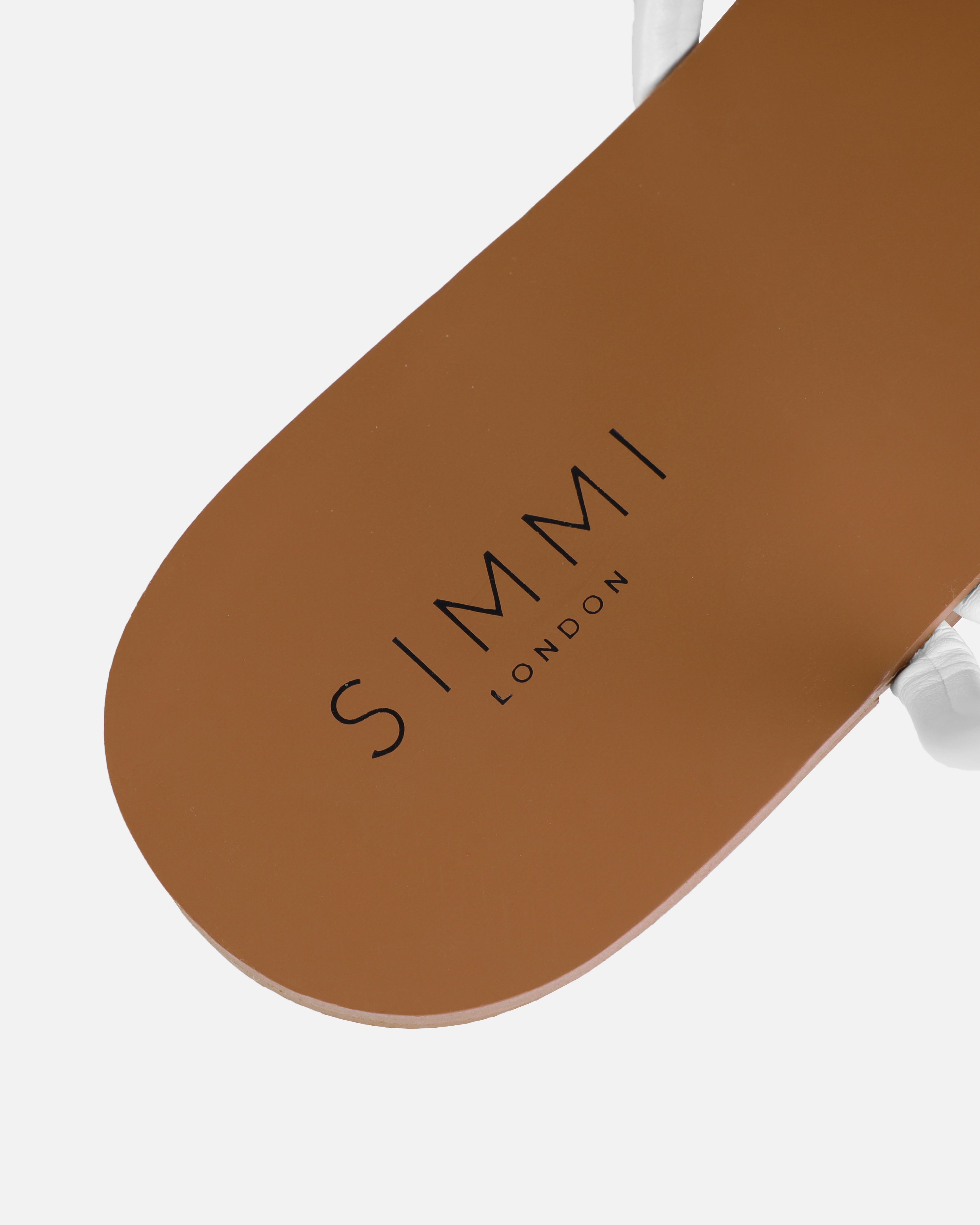 Leif White Toe Loop Flat Sandals | SIMMI London