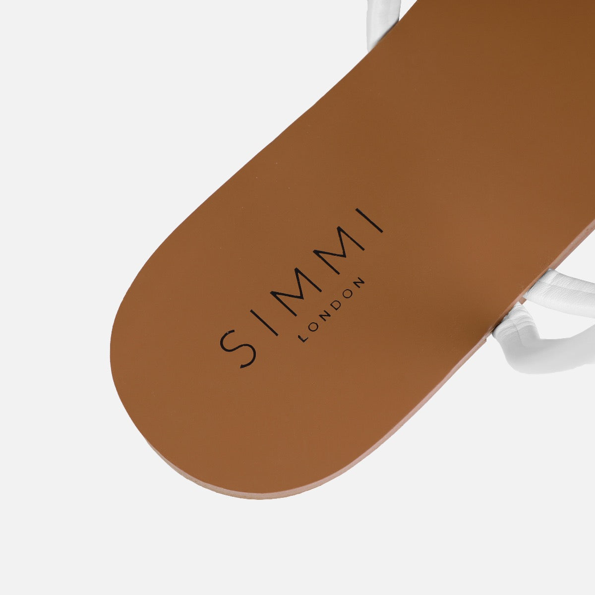Leif Wide Fit White Toe Loop Flat Sandals | SIMMI London