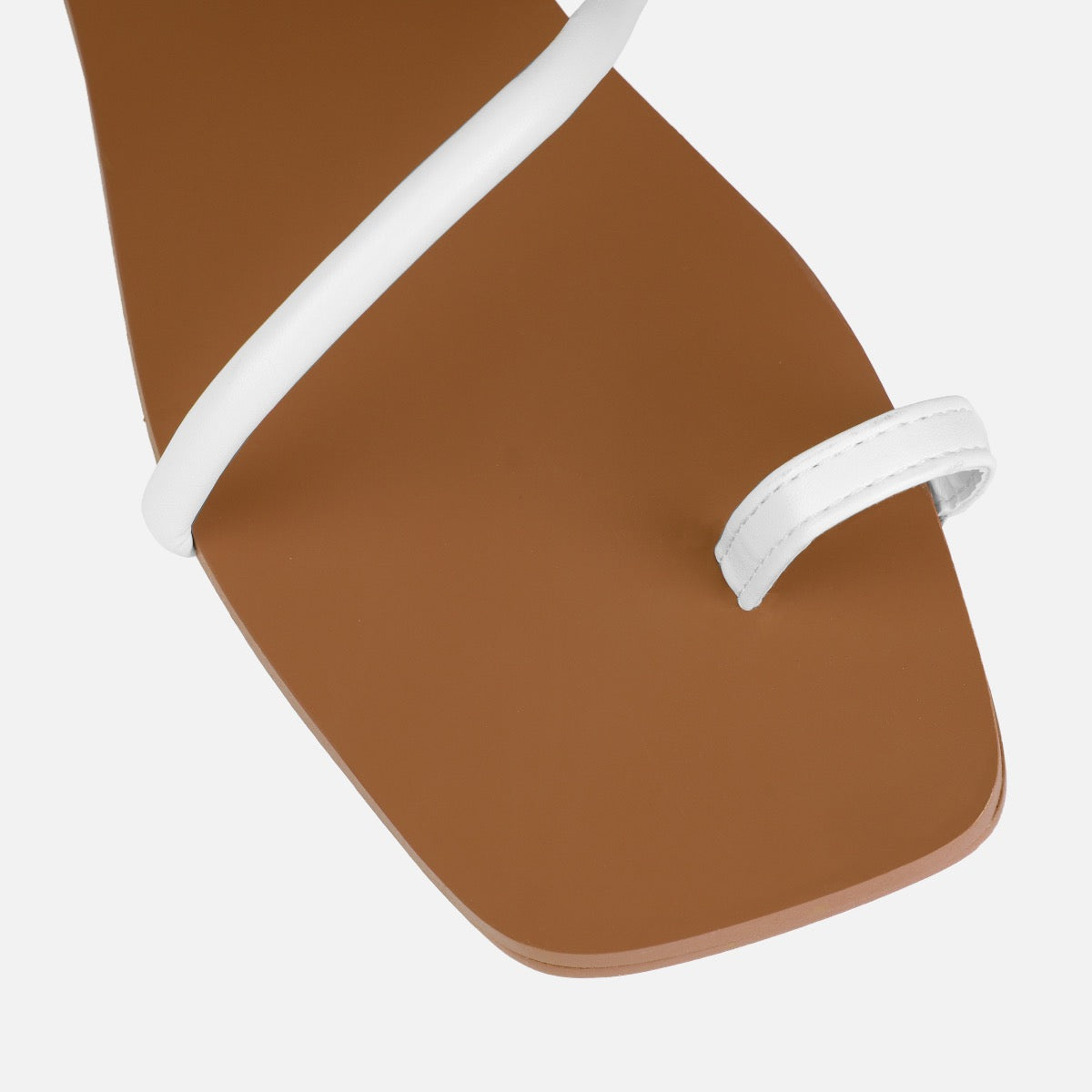 Leif Wide Fit White Toe Loop Flat Sandals | SIMMI London