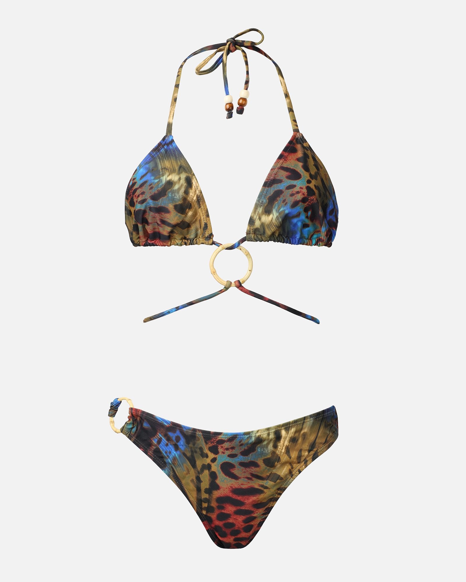 YUMA BUTTERFLY PRINT BAMBOO TRIM BIKINI SET | SIMMI London