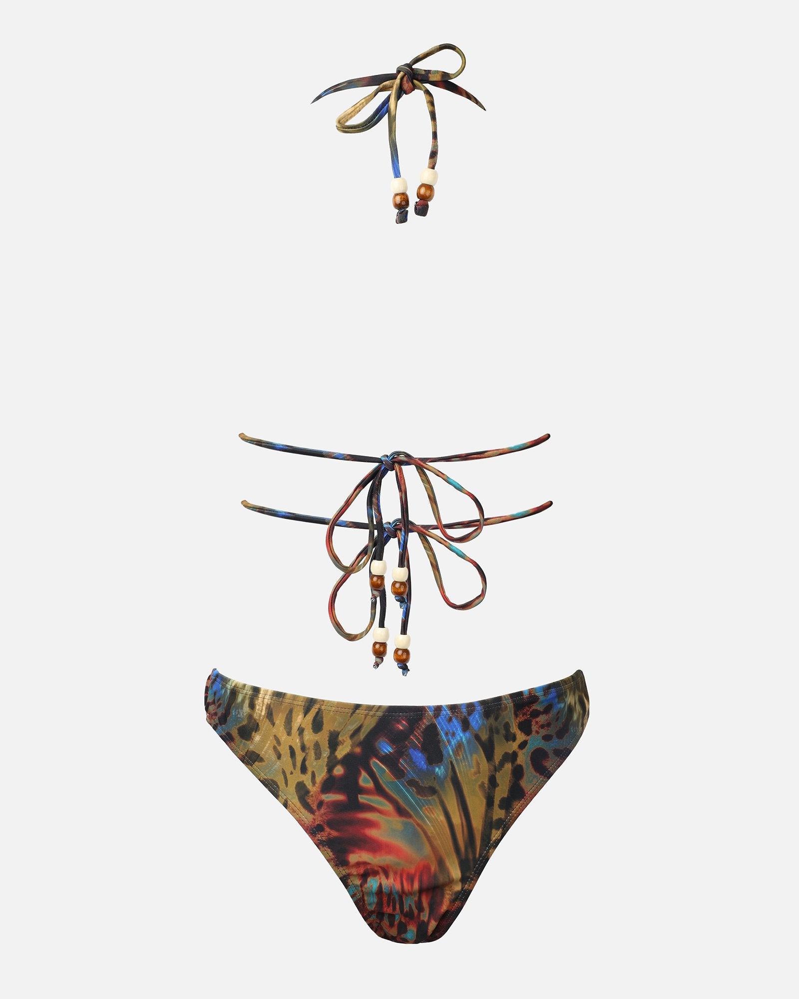 YUMA BUTTERFLY PRINT BAMBOO TRIM BIKINI SET | SIMMI London