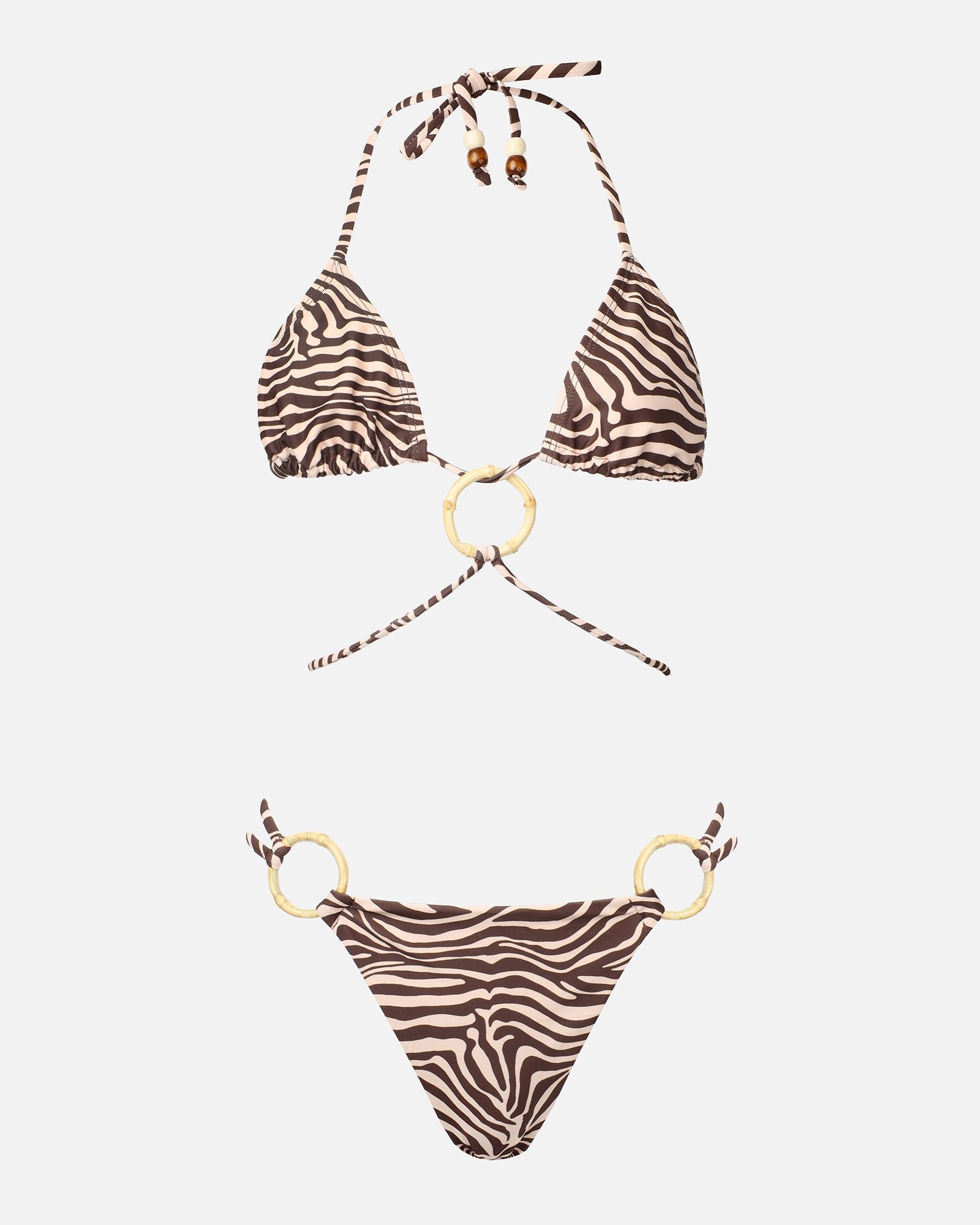 AZOTE ZEBRA PRINT TRIM DETAIL BIKINI SET | SIMMI London