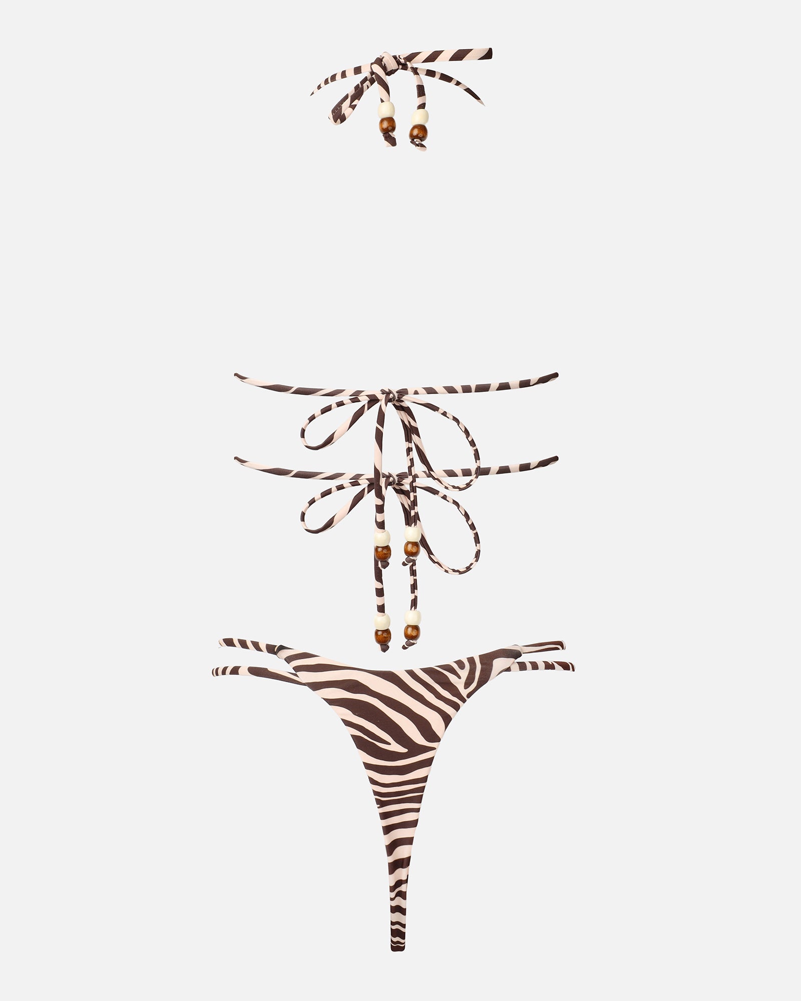 AZOTE ZEBRA PRINT TRIM DETAIL BIKINI SET | SIMMI London