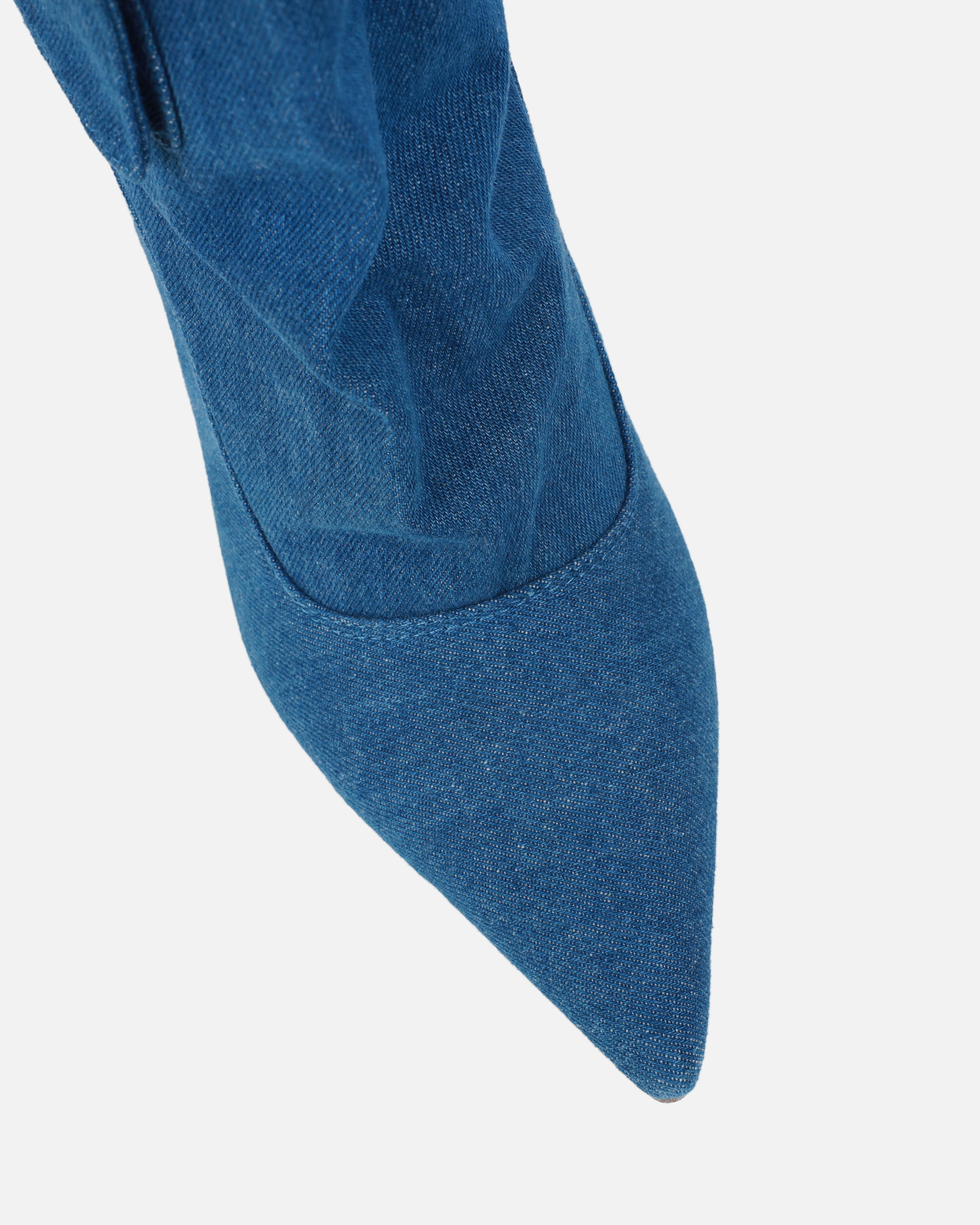 Stan Blue Denim Cargo Stiletto Boots | SIMMI London