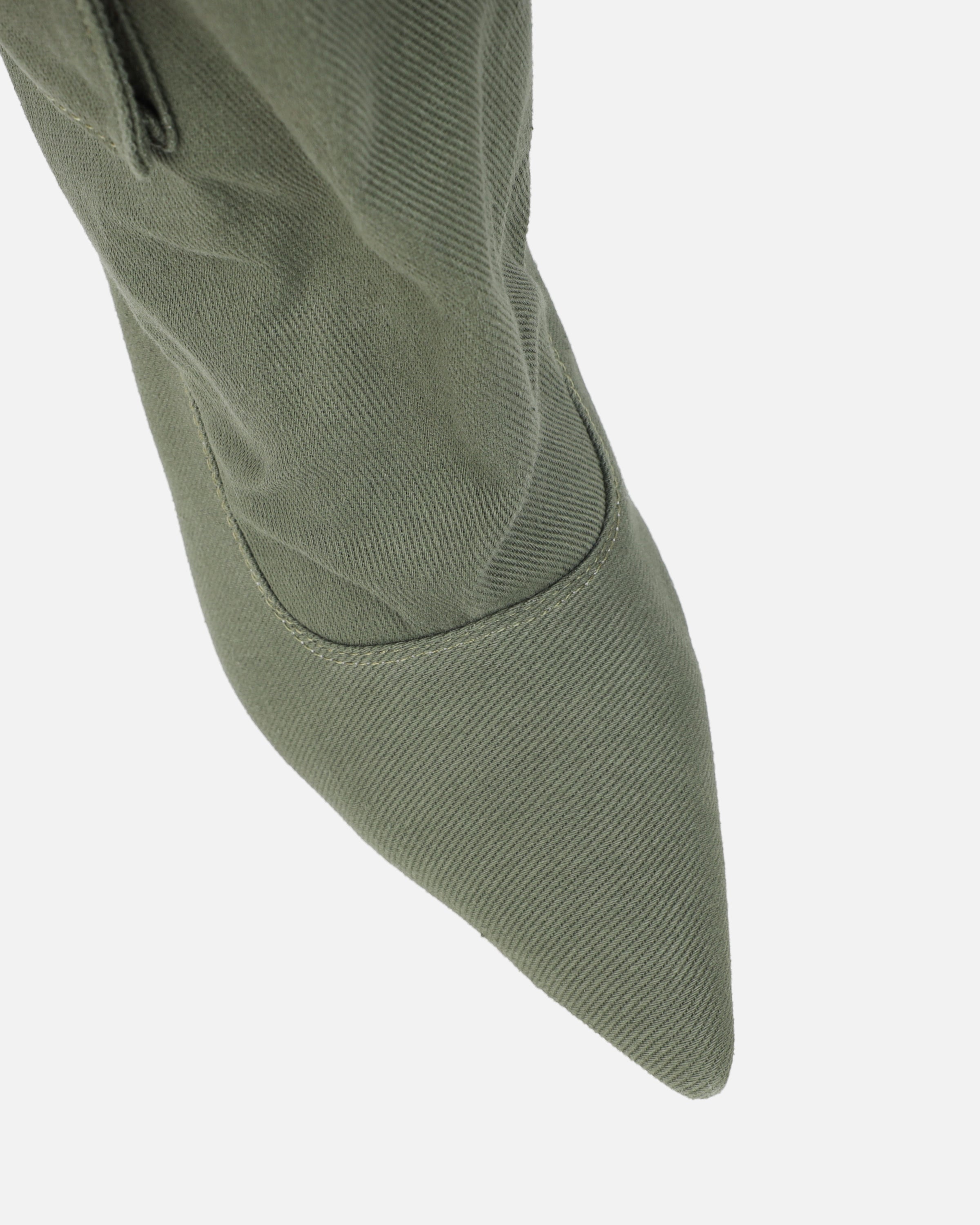 Stan Khaki Canvas Cargo Stiletto Boots | SIMMI London