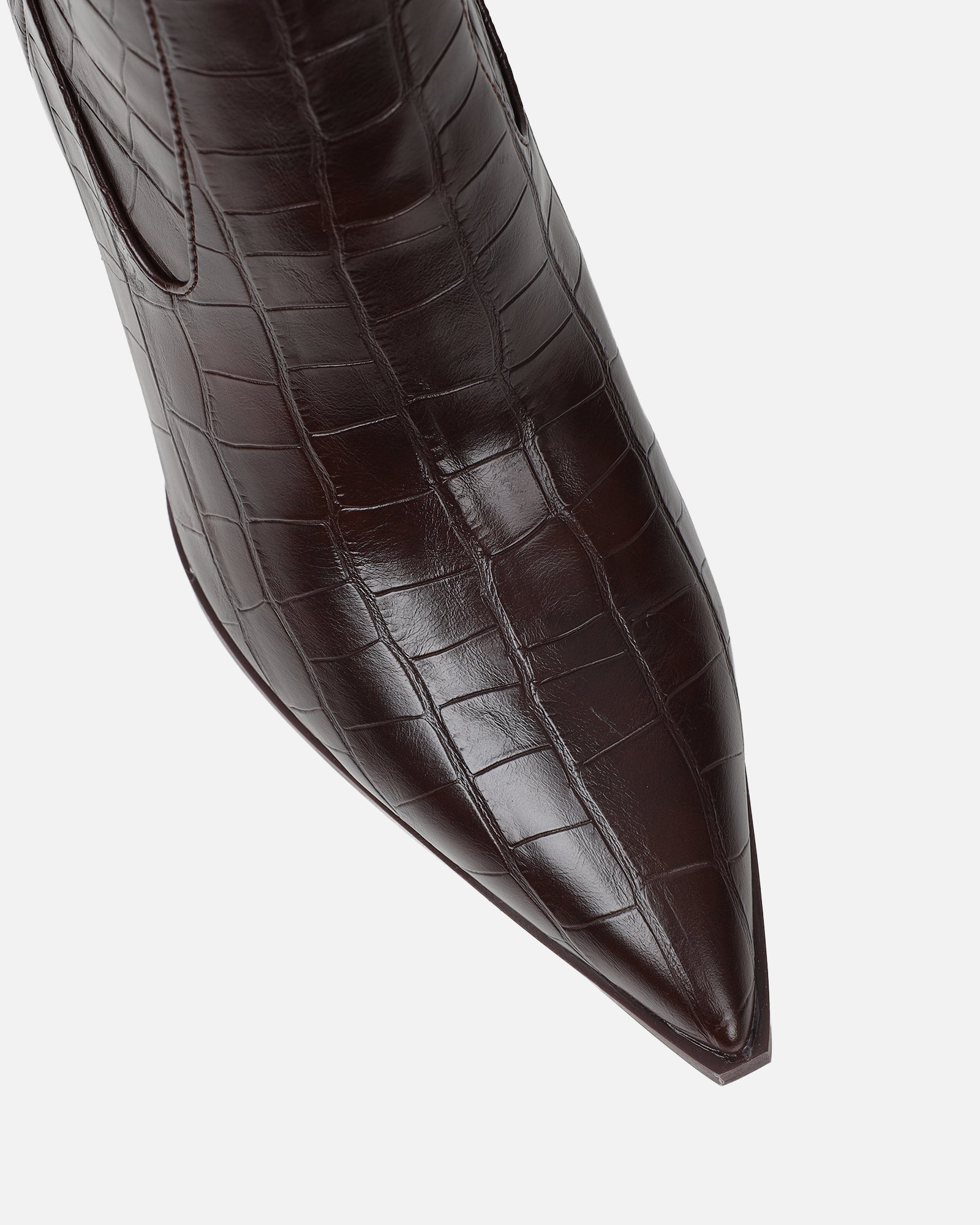 Stapleton Brown Croc Effect Western Boots | SIMMI London