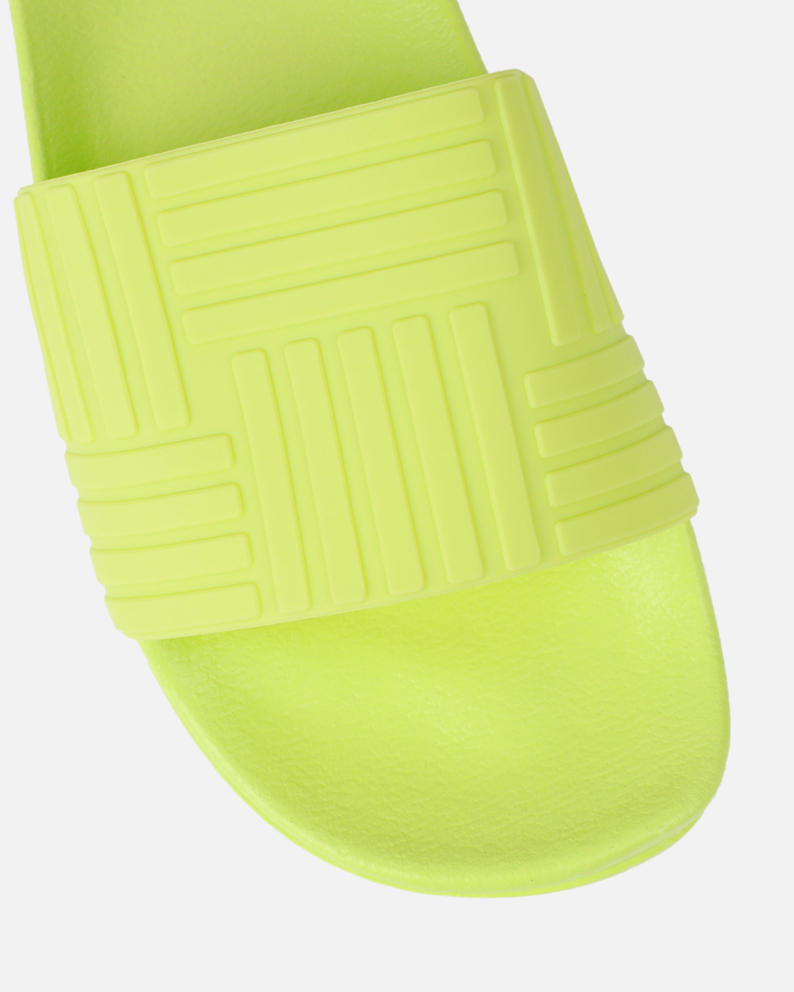 Sunnie Lime Green Pattern Flat Slides | SIMMI London