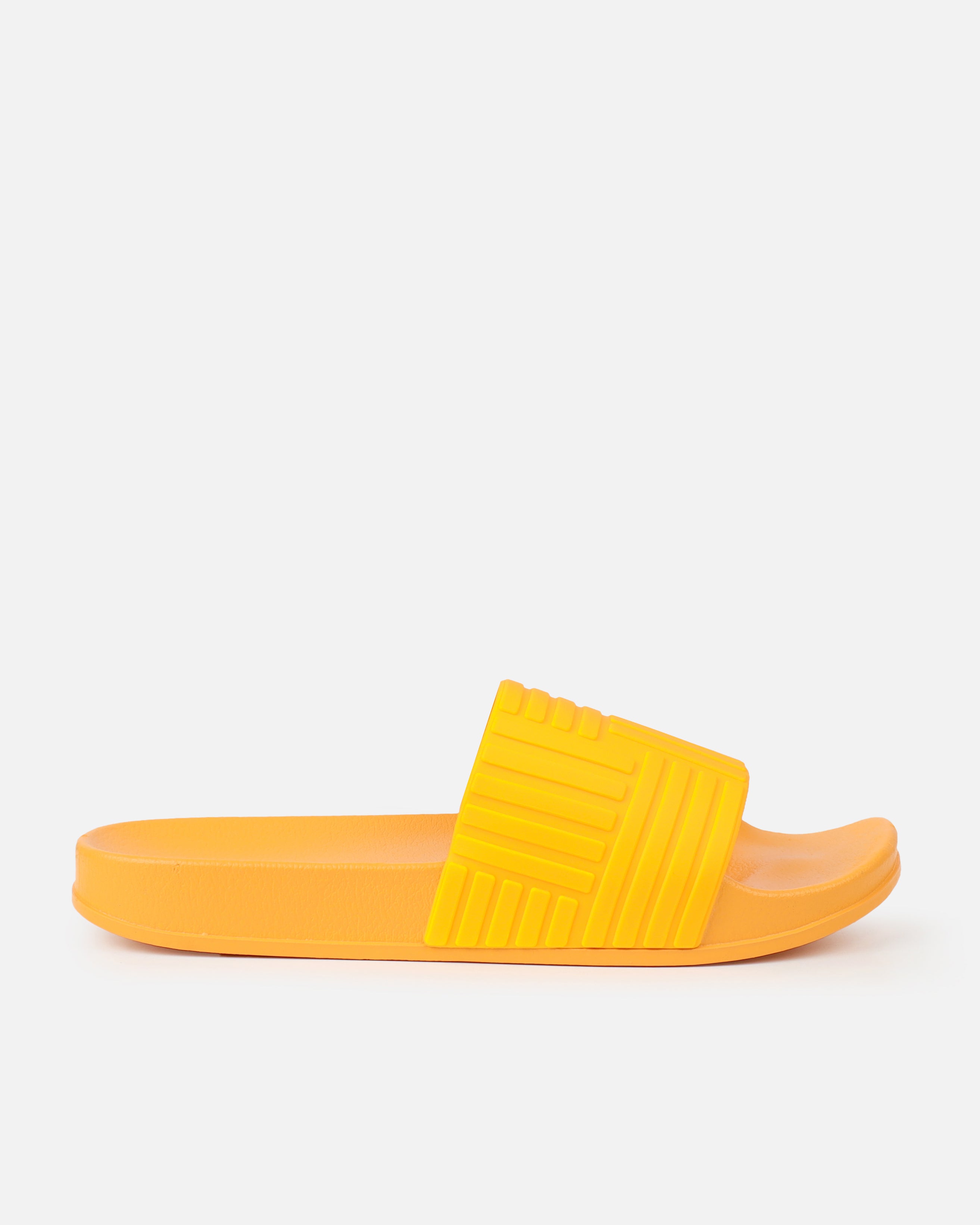 Sunnie Orange Pattern Flat Slides | SIMMI London