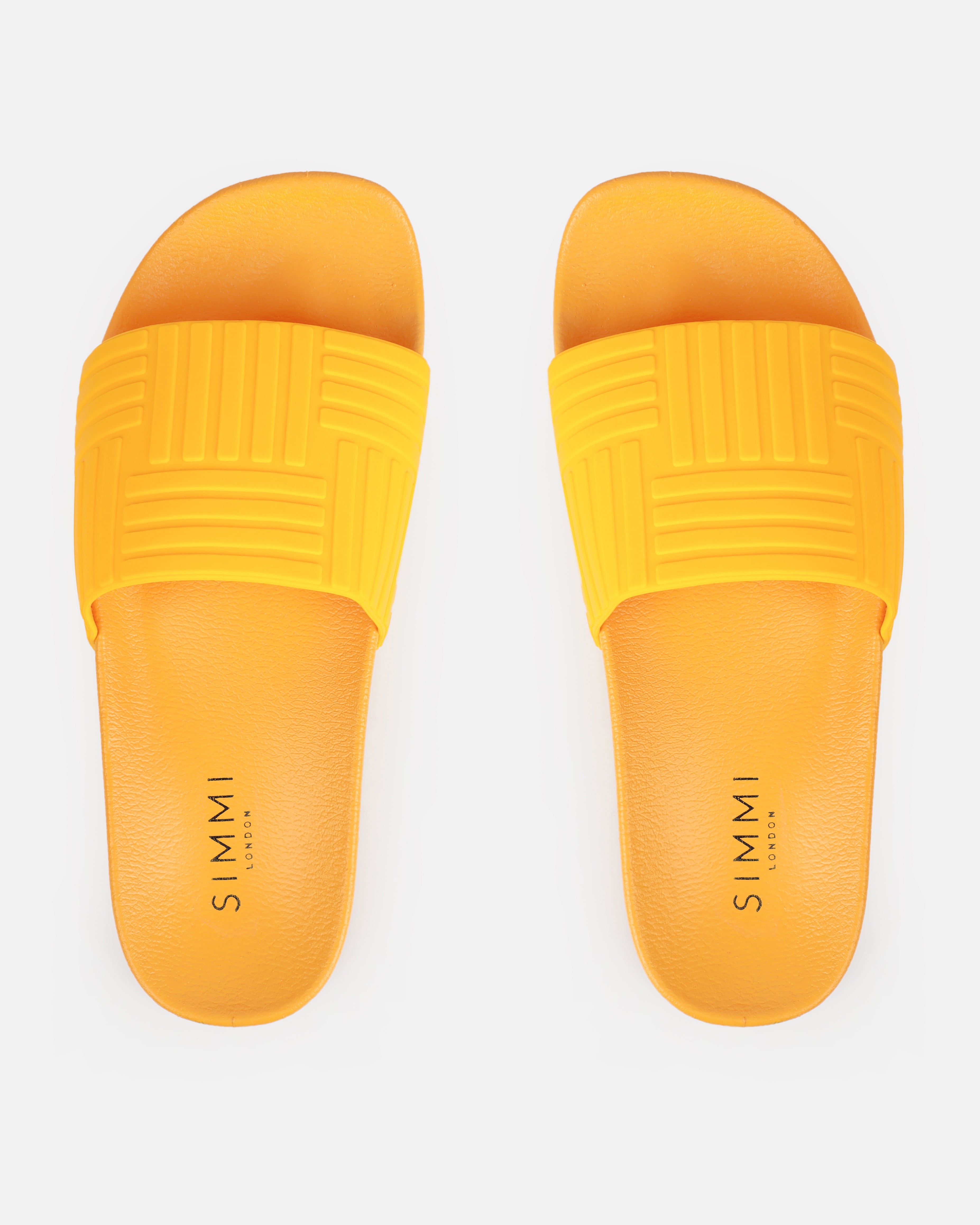 Sunnie Orange Pattern Flat Slides | SIMMI London