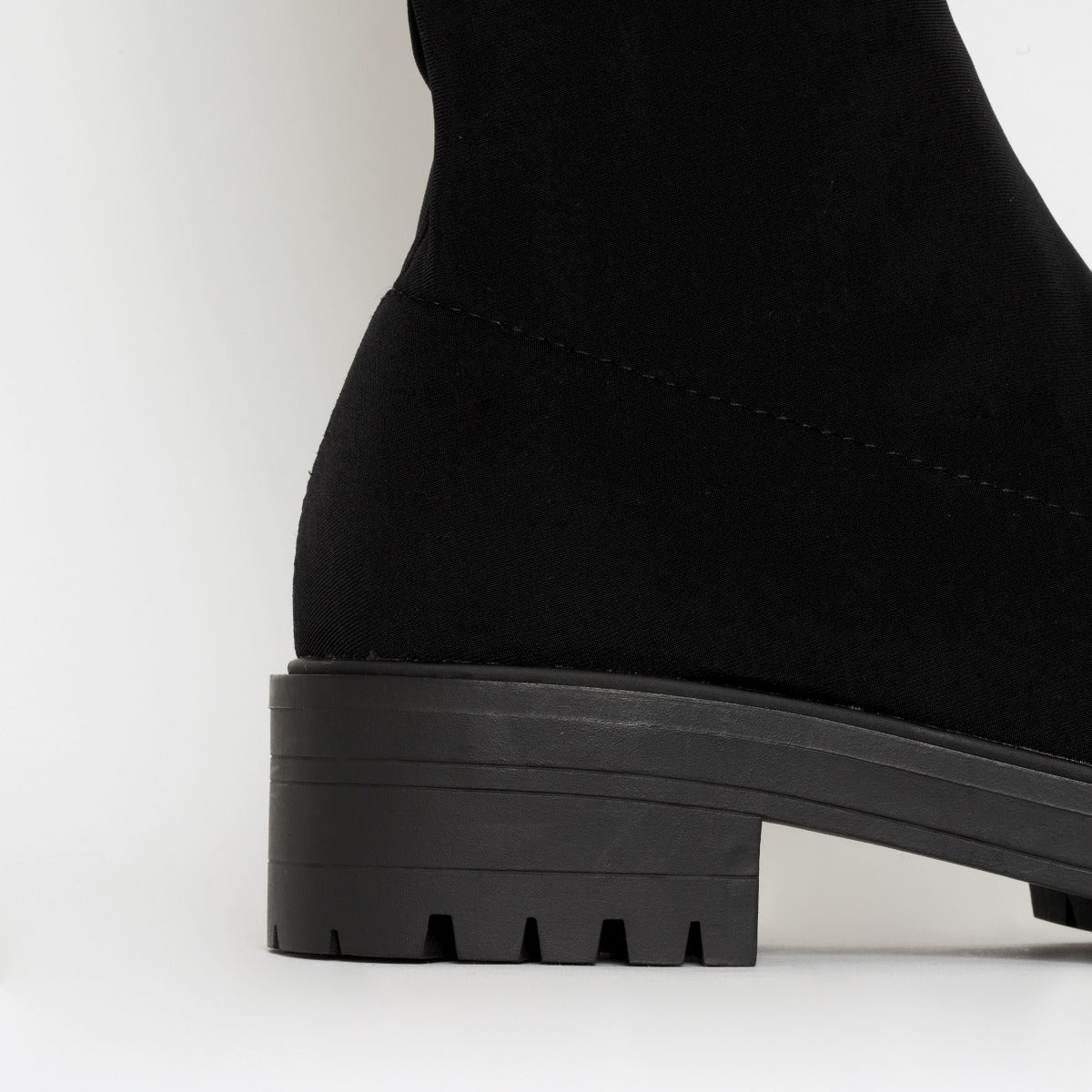 Tamia Black Lycra Flat Over the Knee Boots