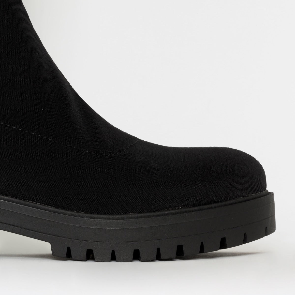 Tamia Black Lycra Flat Over the Knee Boots