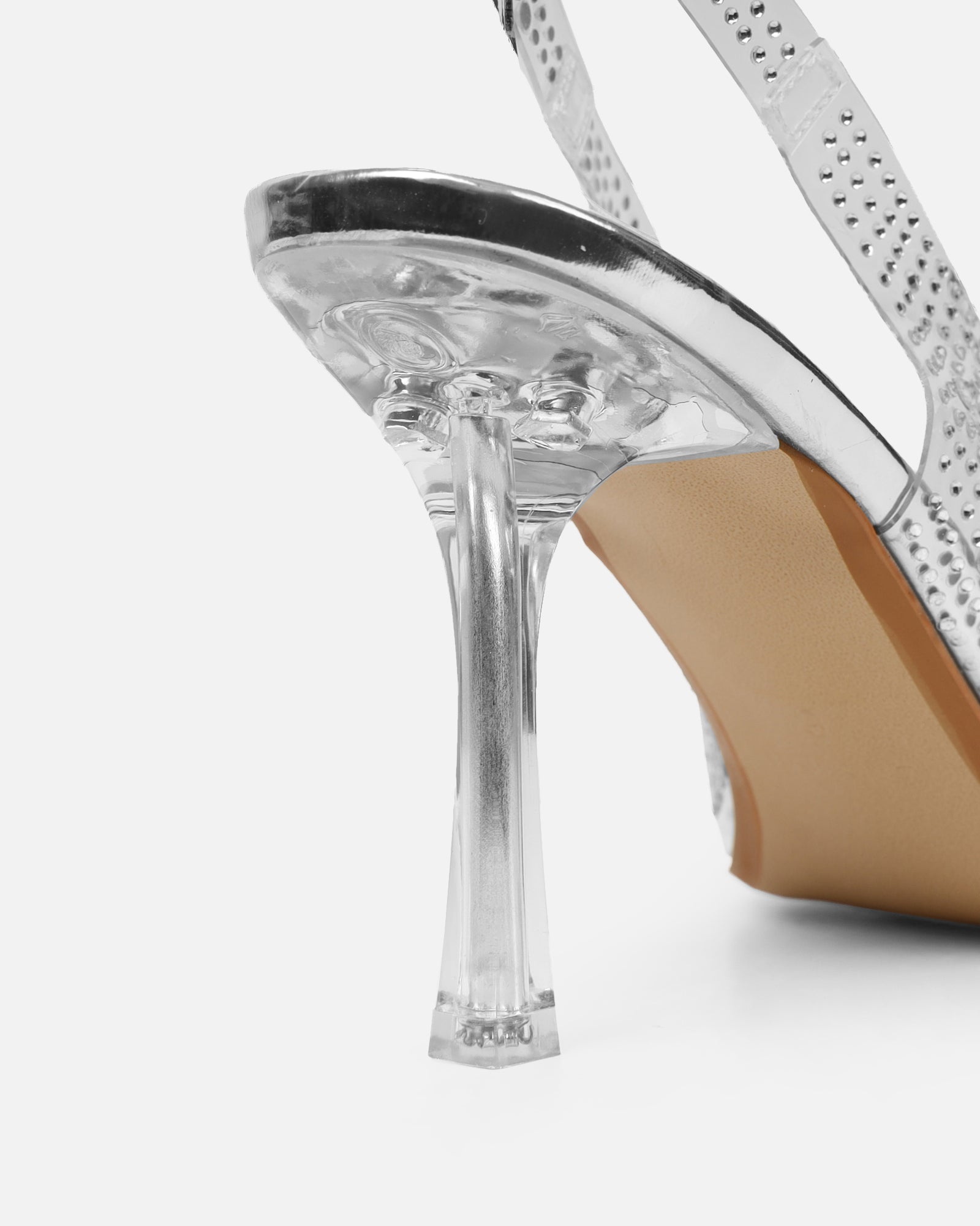 Tahoe Clear Diamante Silver Mirror Sandals | SIMMI London