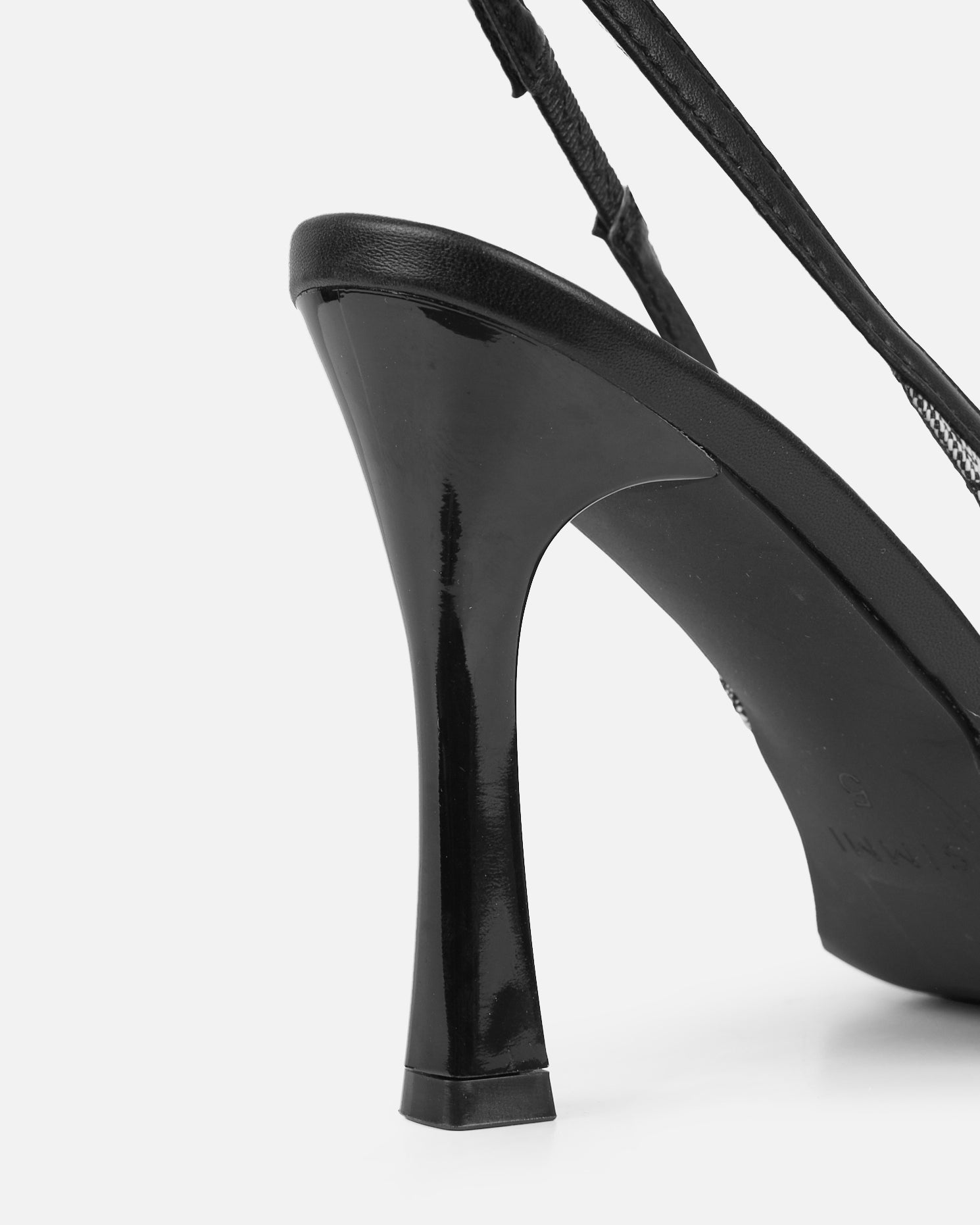 Tessah Grey Monogram Sling Back Court Shoes | Simmi London