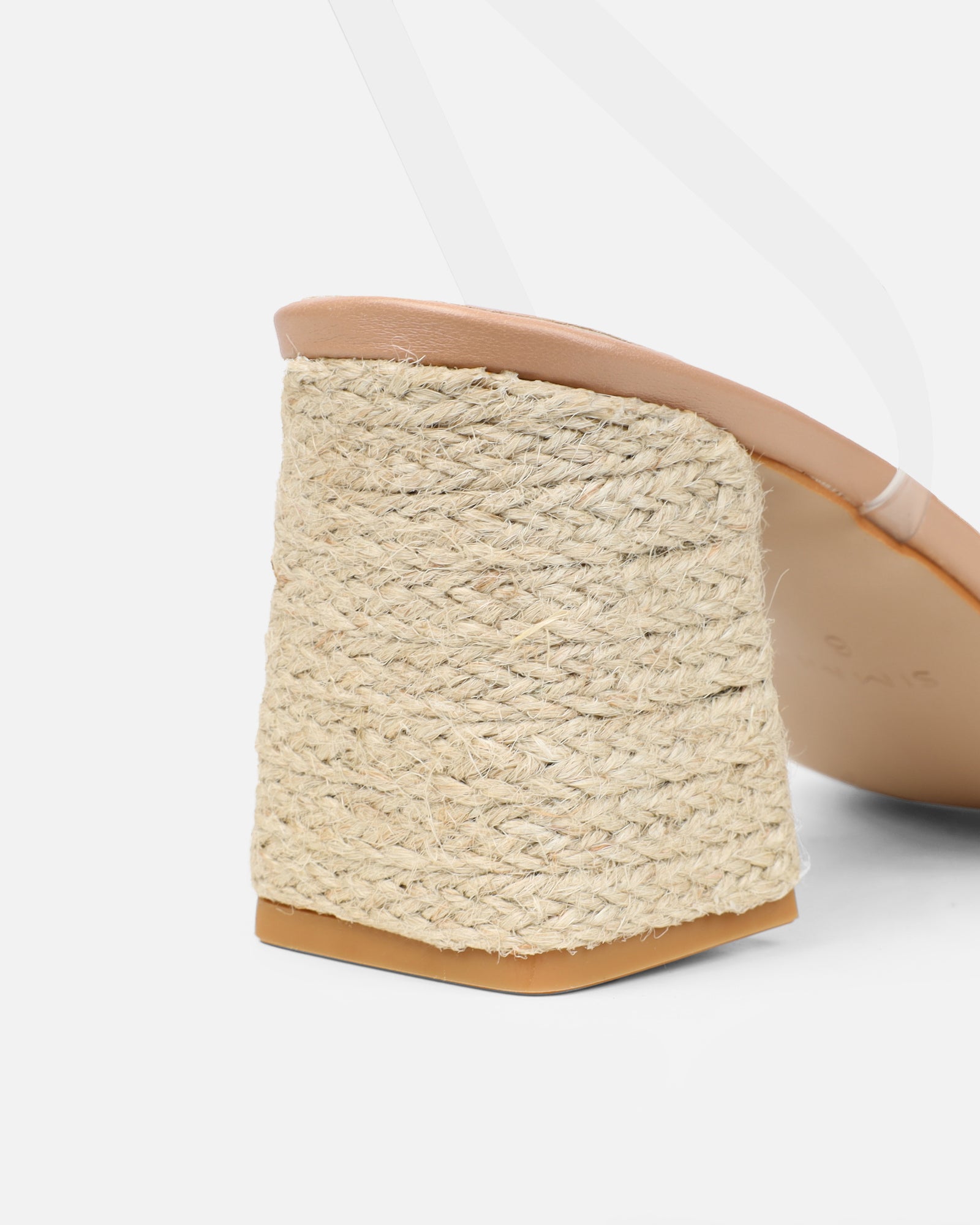 Thames Clear Nude Espadrille Block Heeled Sandals | SIMMI London