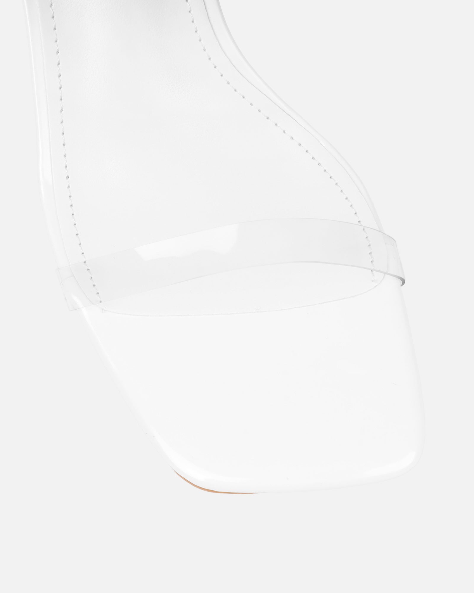 Thames Clear White Pearl Patent Espadrille Block Heeled Sandals | SIMMI London