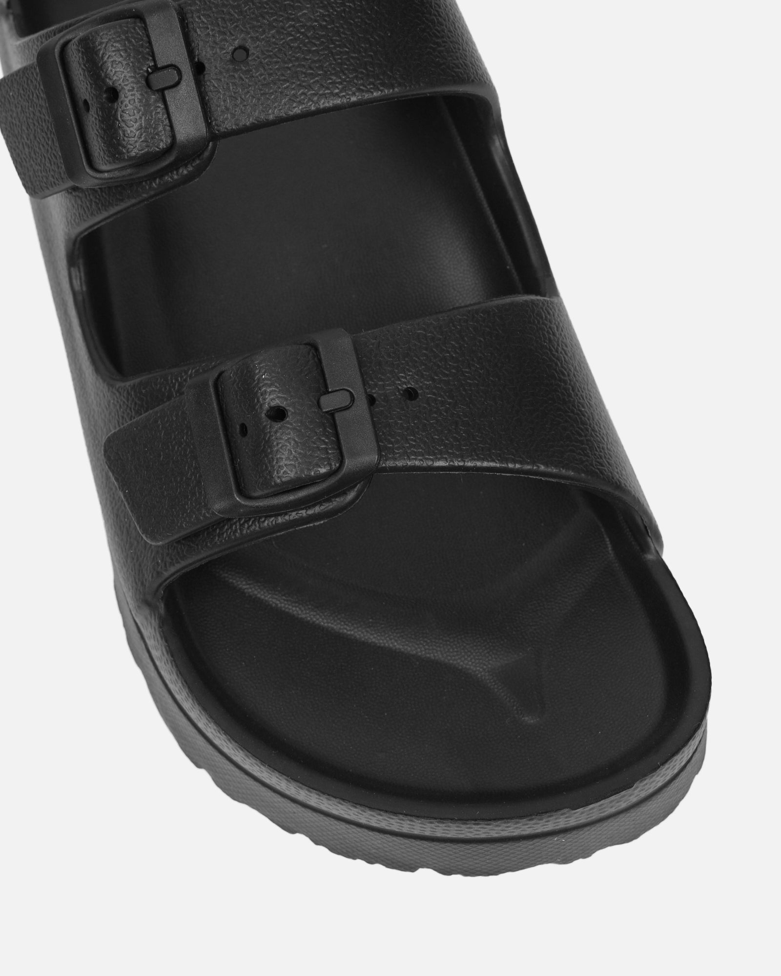 Tropix Black Double Strap Slide Sandals | SIMMI London