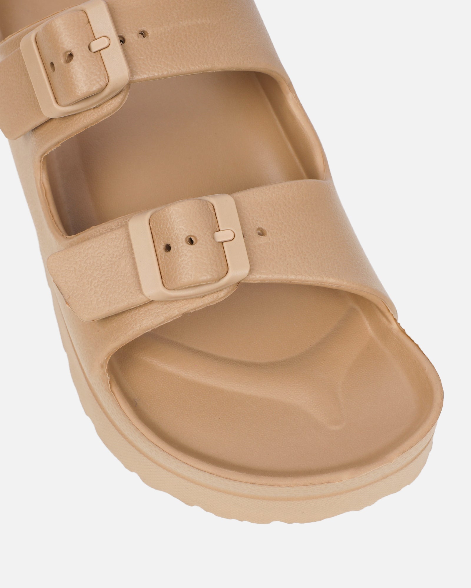 Tropix Mocha Double Strap Slide Sandals | SIMMI London