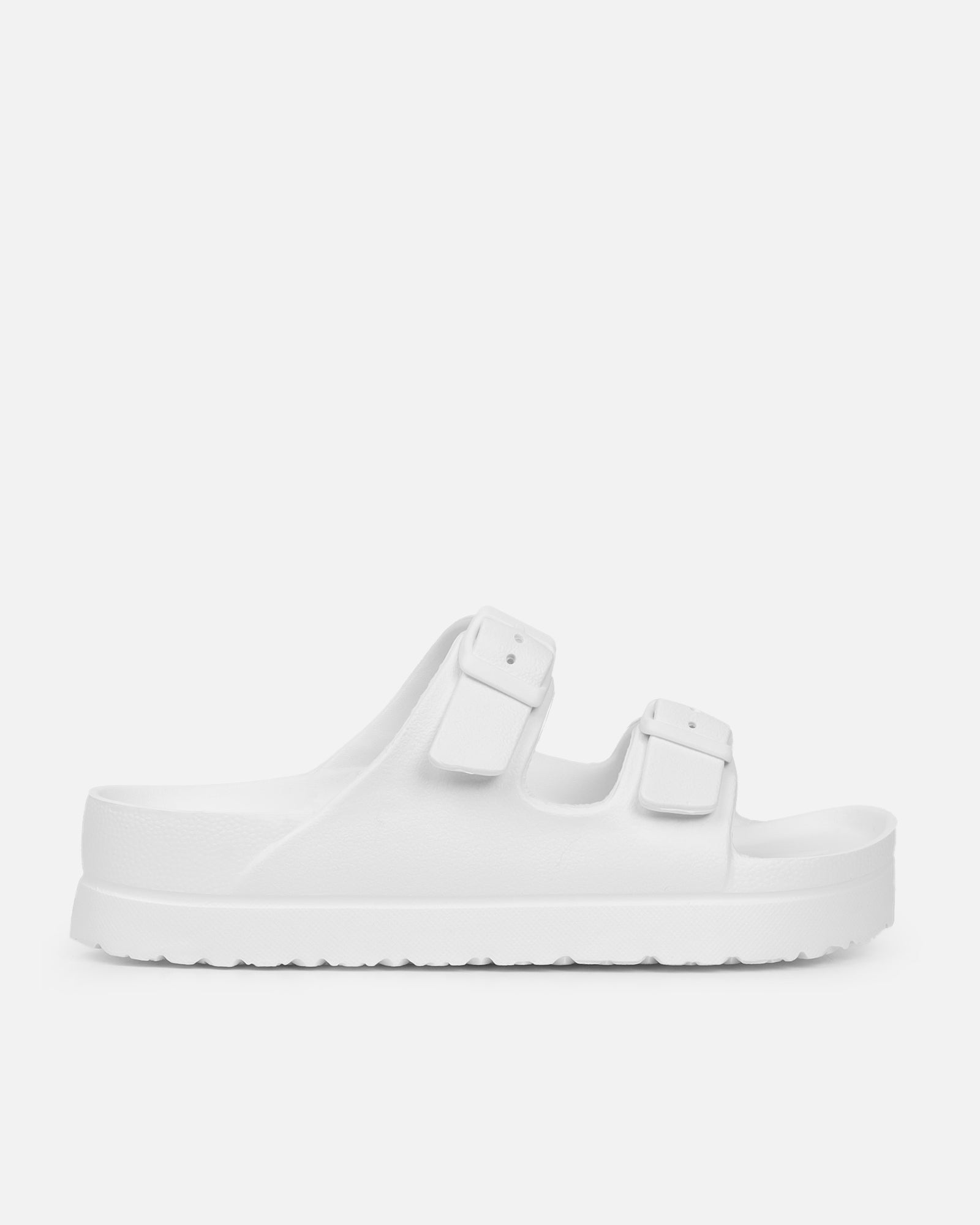 Tropix White Double Strap Slide Sandals | SIMMI London
