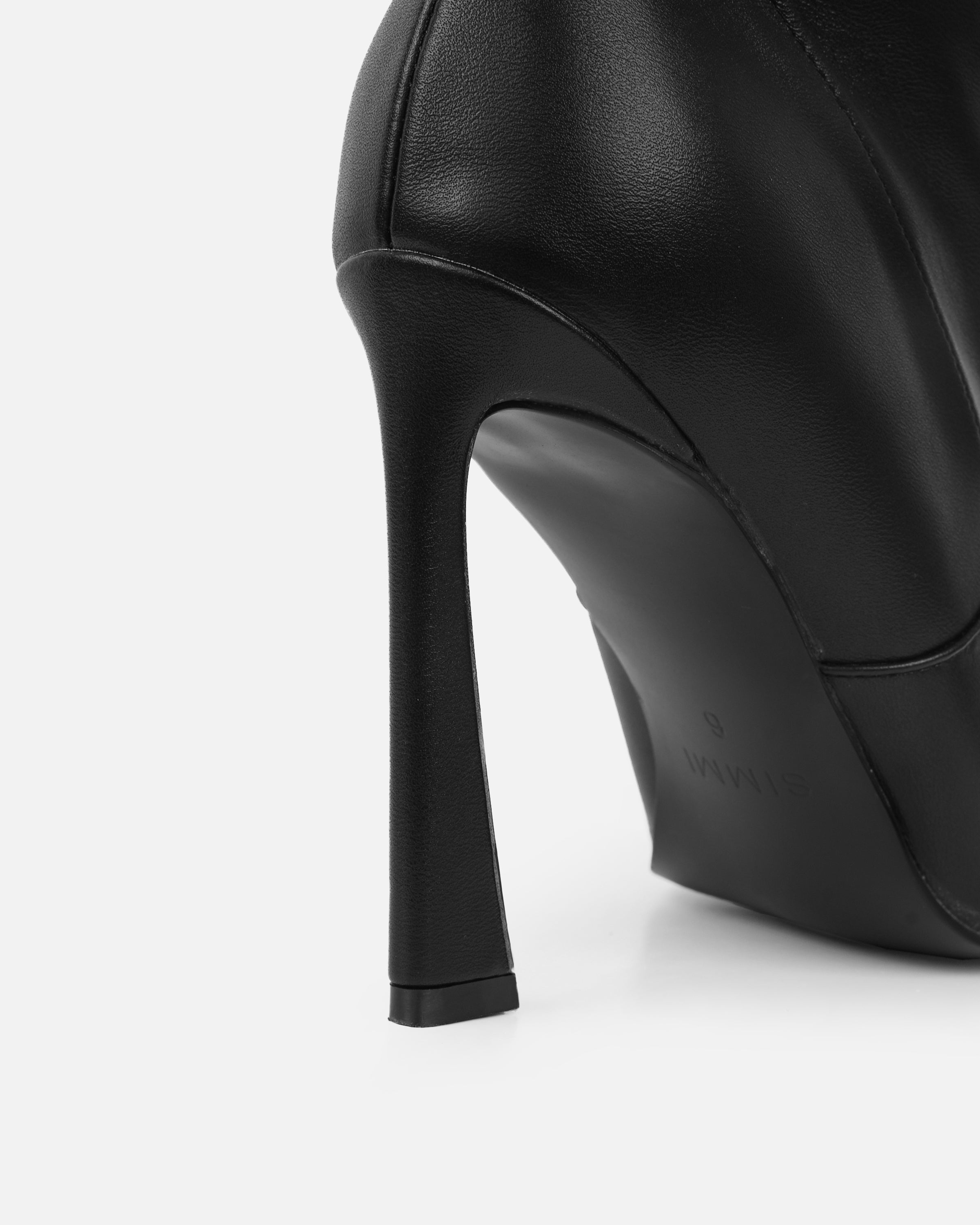 Usher Black Slouch High Heeled Over The Knee Boots | SIMMI London