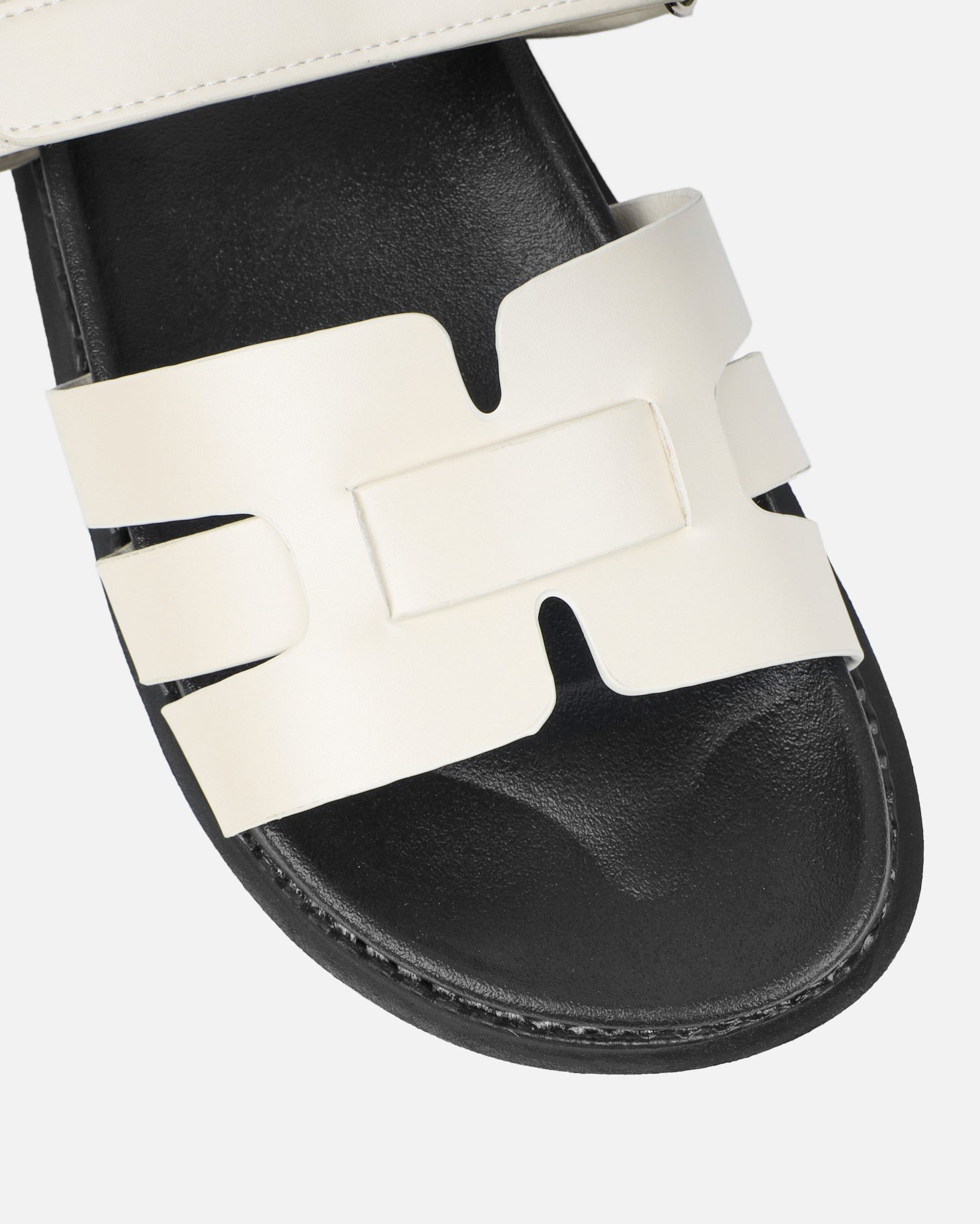 Adelle ecru box chunky footbed slides | SIMMI London