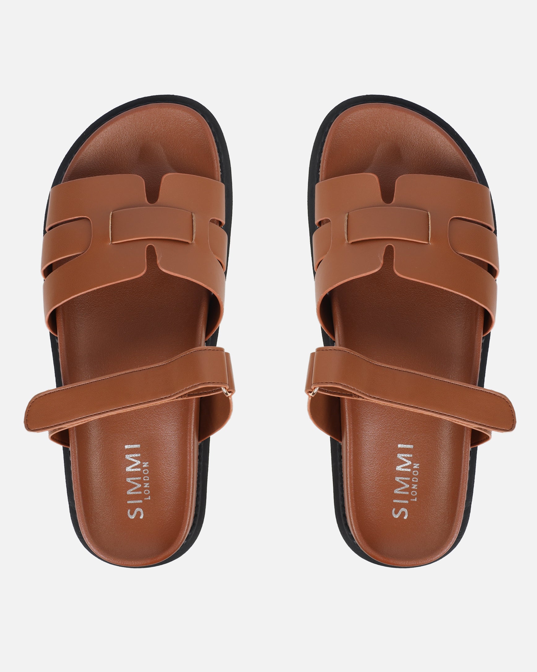 Adelle Tan Chunky Footbed Slides | SIMMI London
