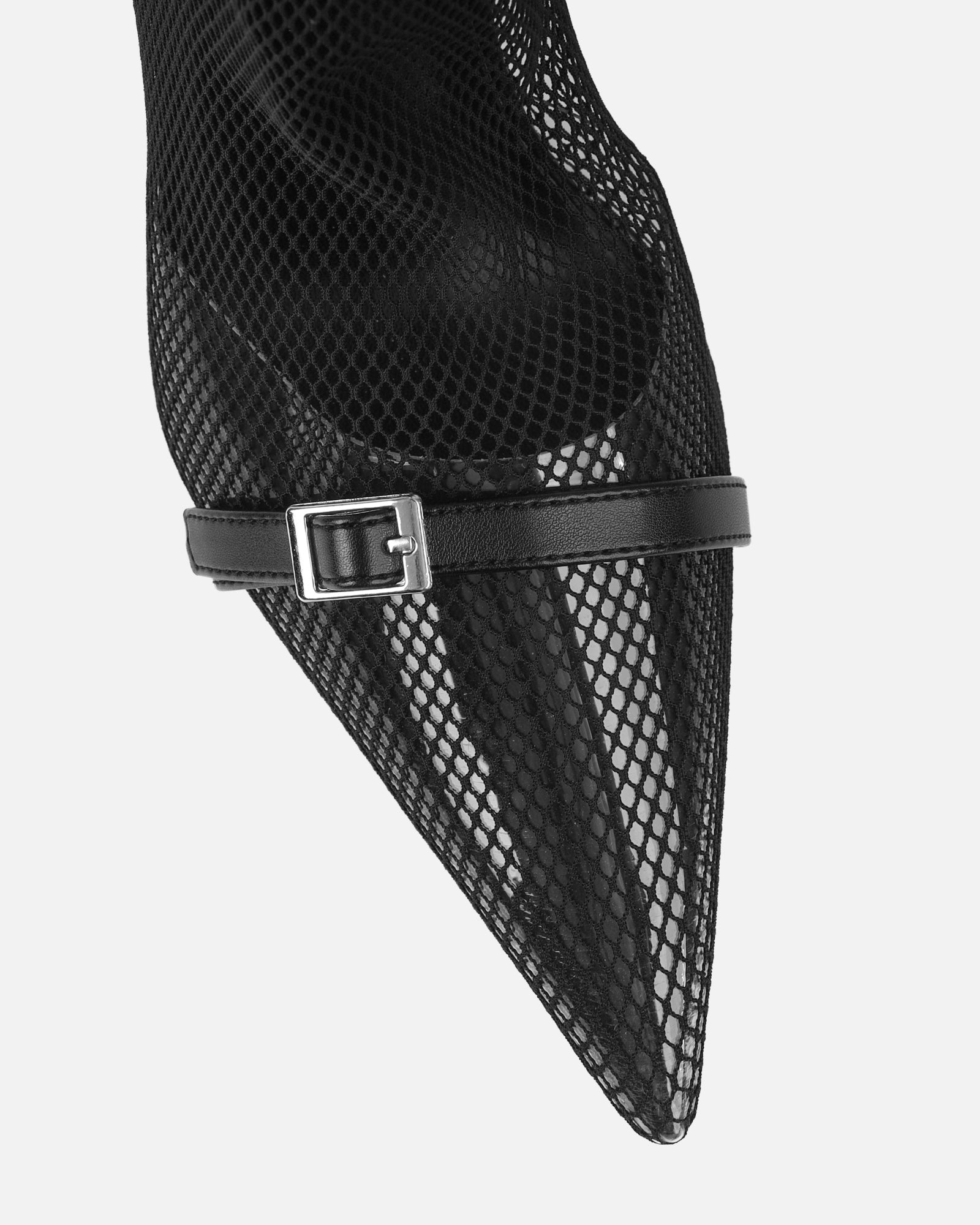 Veronika Black Mesh Heeled Sandals | SIMMI London