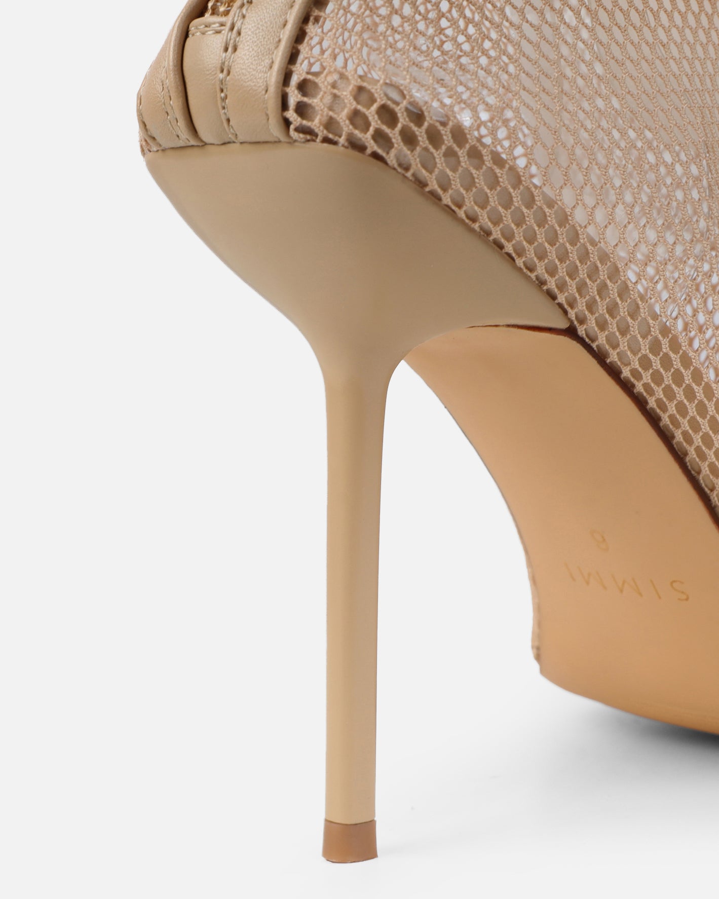 Veronika Nude Mesh Heeled Sandals | SIMMI London