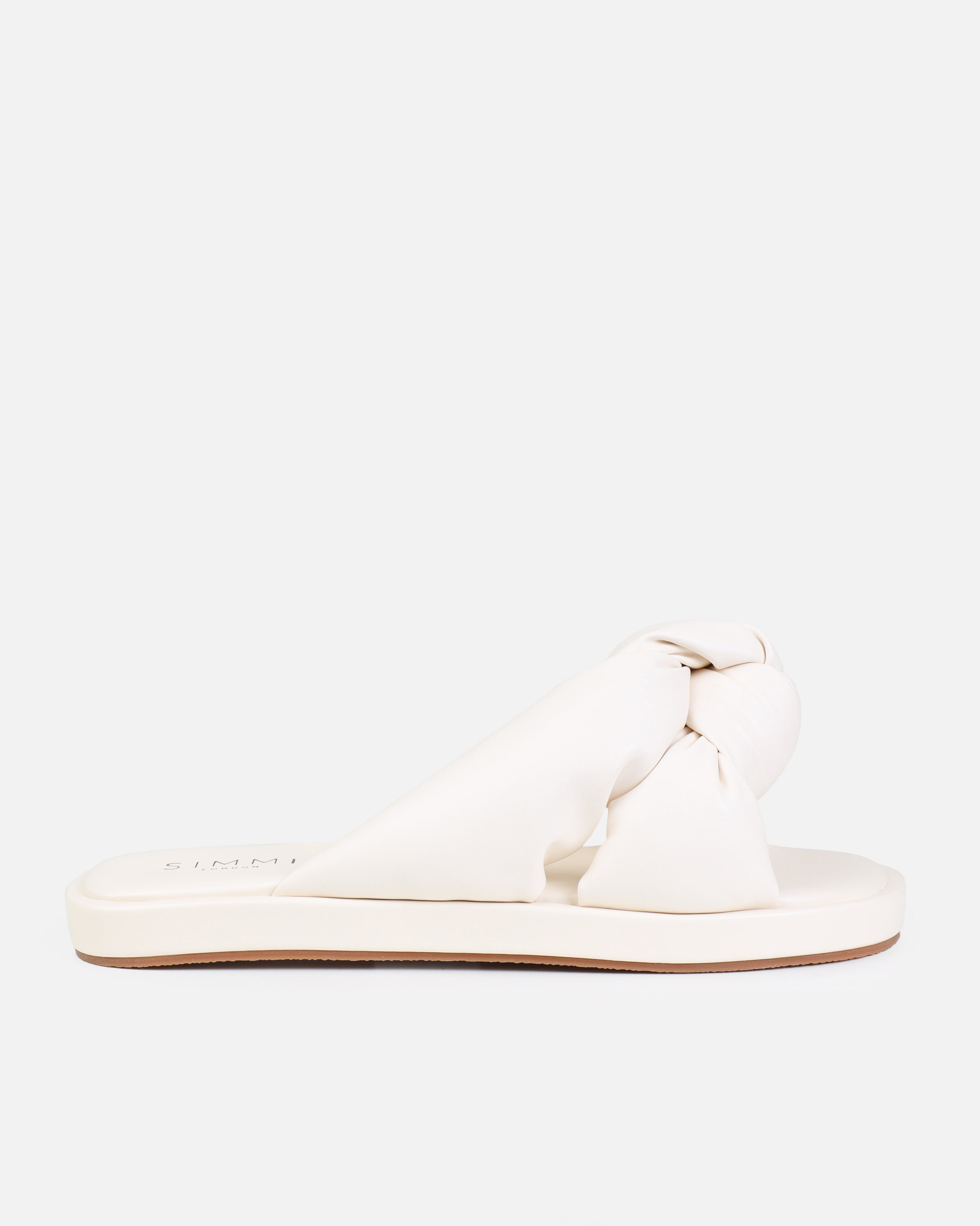 Vetta Stone Padded Knot Flat Slides | SIMMI London