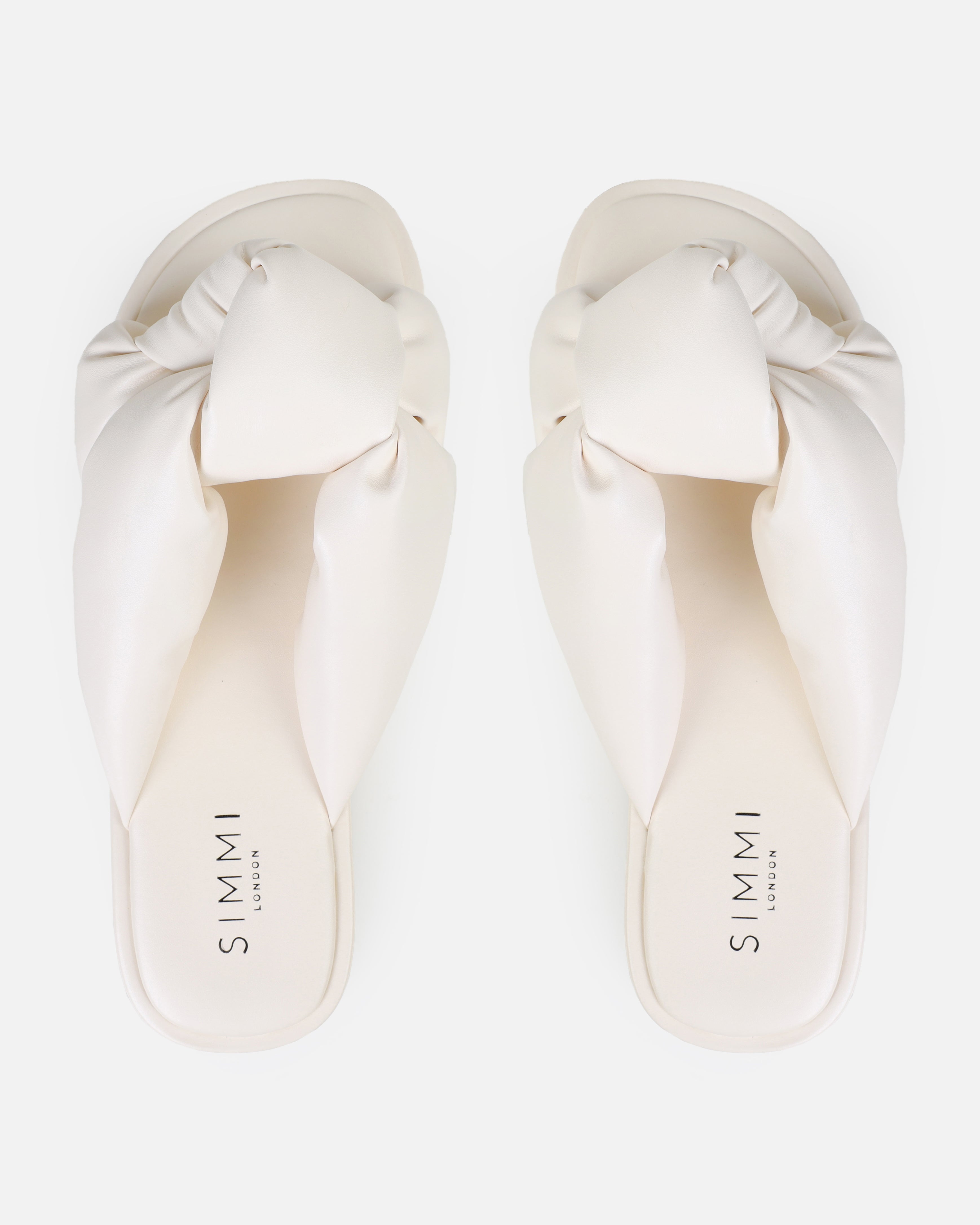 Vetta Stone Padded Knot Flat Slides | SIMMI London