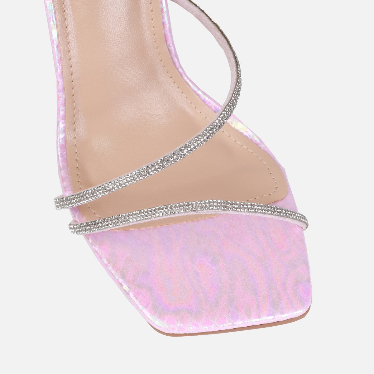 Asmara Wide Fit Pink Faux Snake Print Diamante Toggle Heels | SIMMI London
