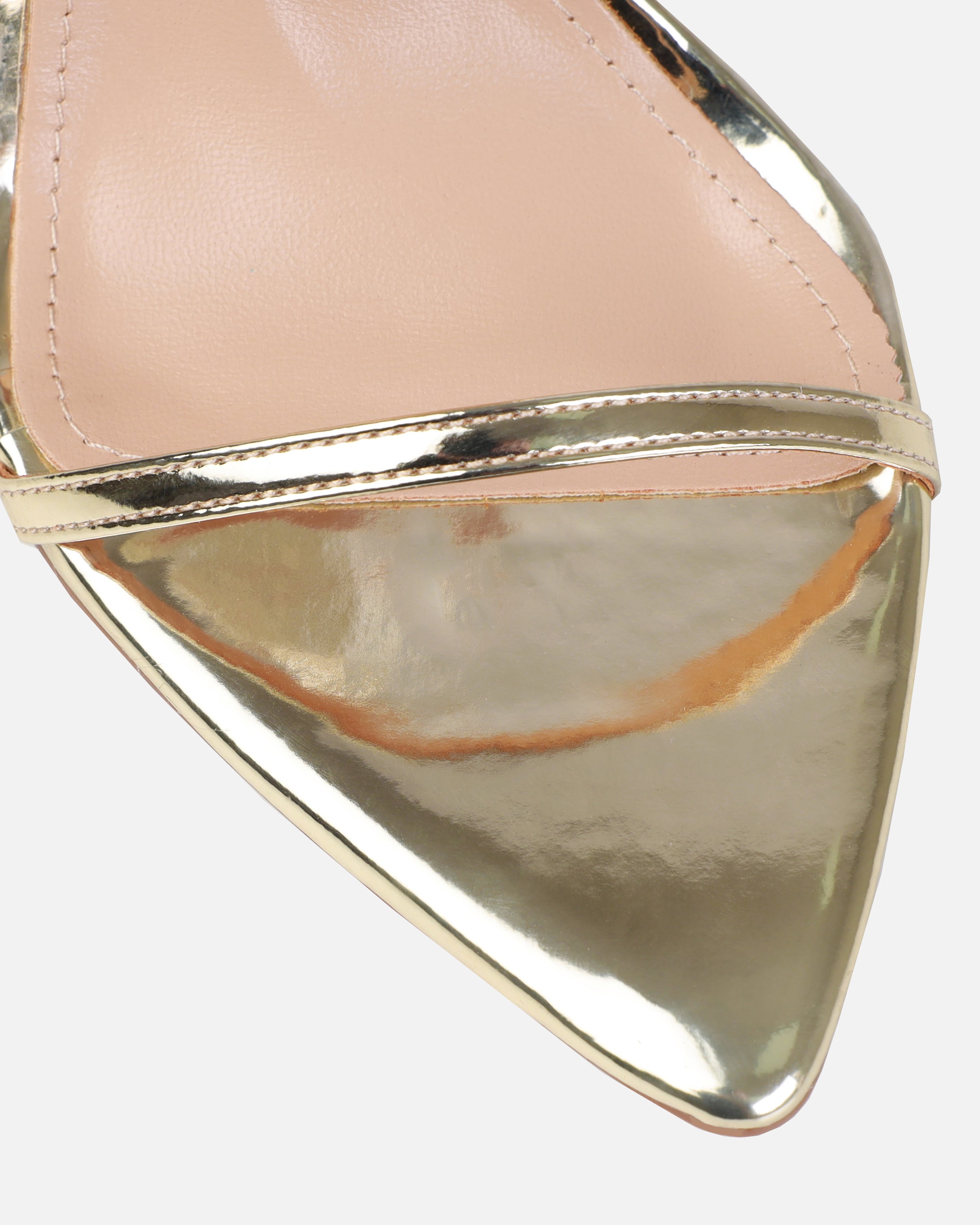 Icey Wide Fit Gold Diamante Block Heels | SIMMI London