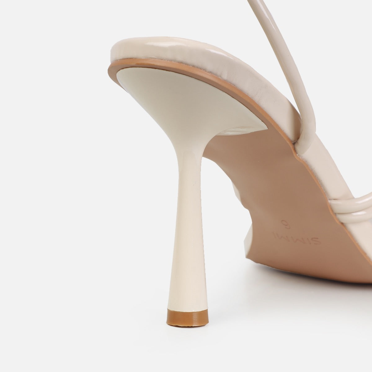 Safiyah Wide Fit Stone Patent Strappy Heels | SIMMI London