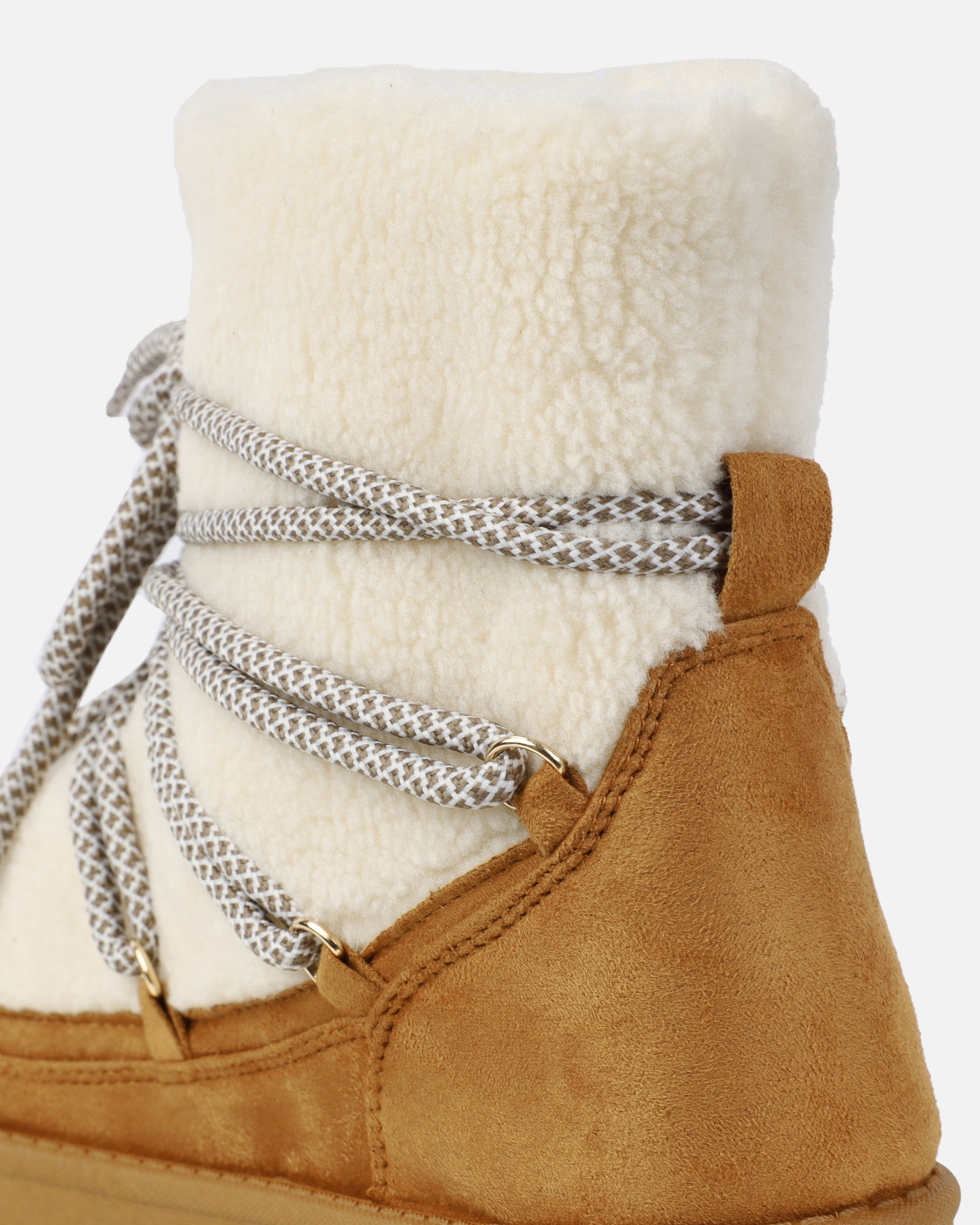 Warmth Tan Borg Mix Laced Snow Boots | SIMMI London
