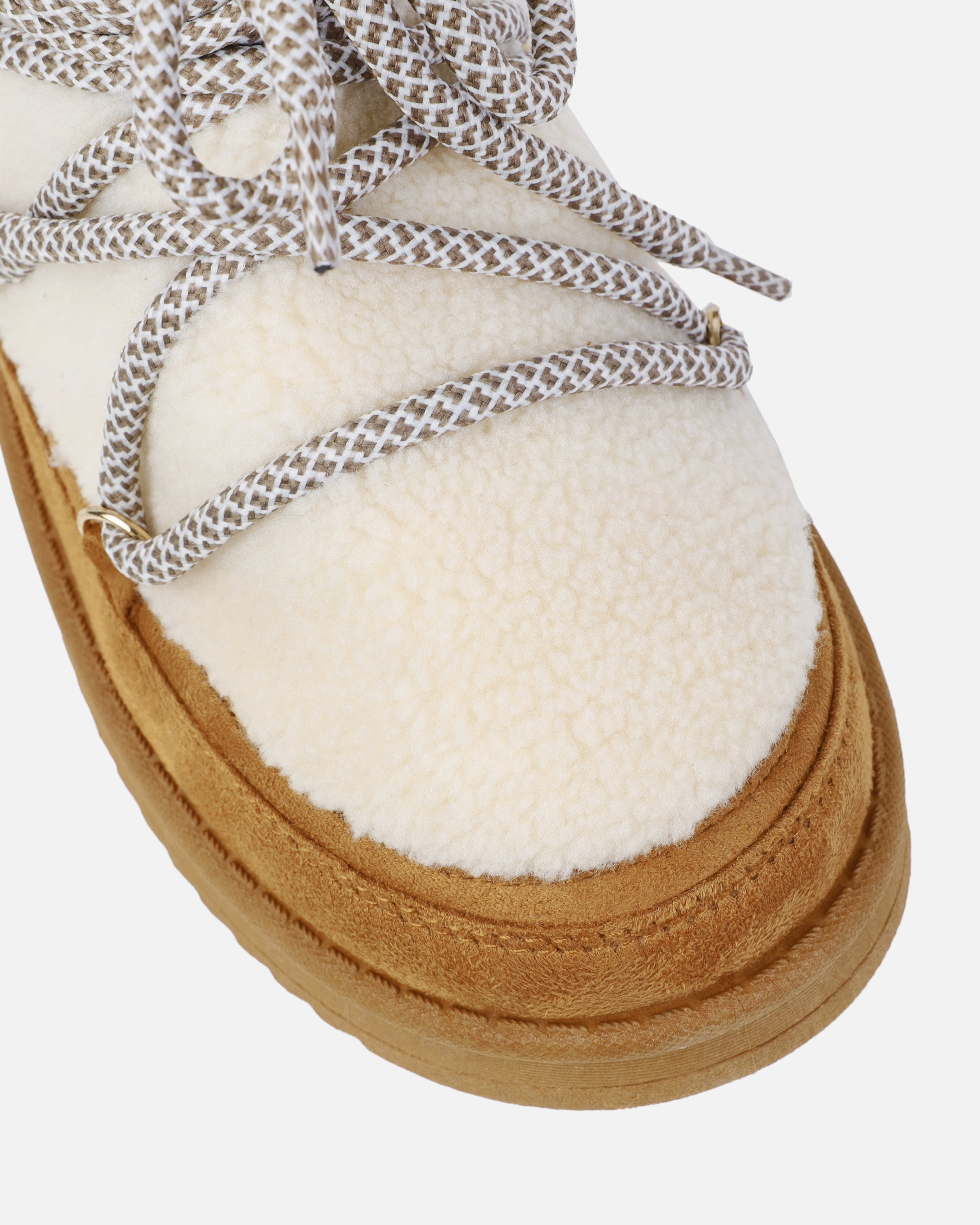 Warmth Tan Borg Mix Laced Snow Boots | SIMMI London