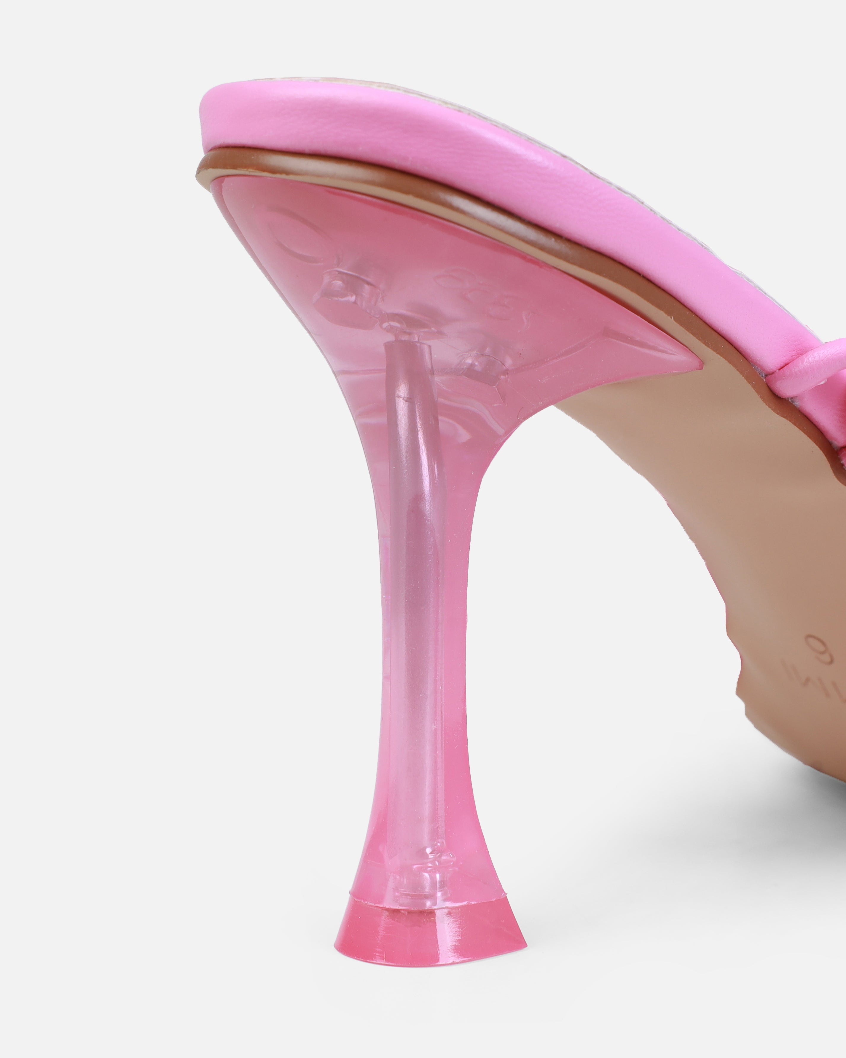 Willowe Pink Butterfly Toe Thong Lace Up Mid Heels | SIMMI London