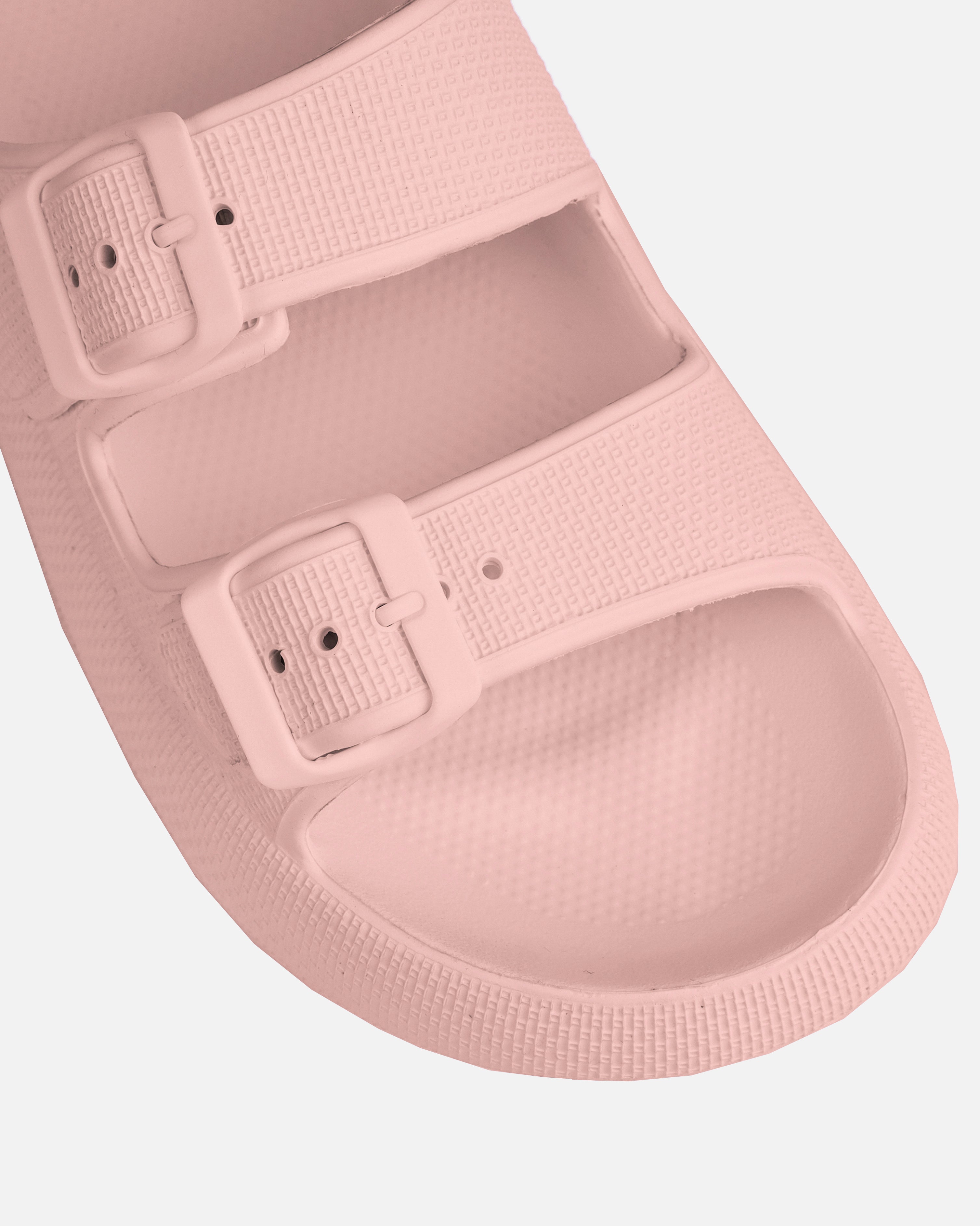Wynna Pink Double Buckle Flat Slides | SIMMI London