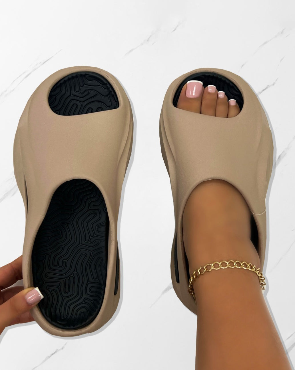 Xoey Mocha Cut Out Moulded Sliders
