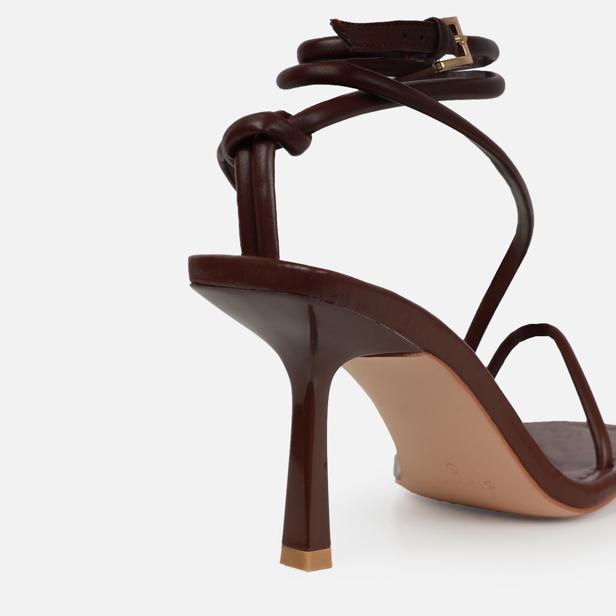 Xylia Brown Strappy Mid Heels | SIMMI London