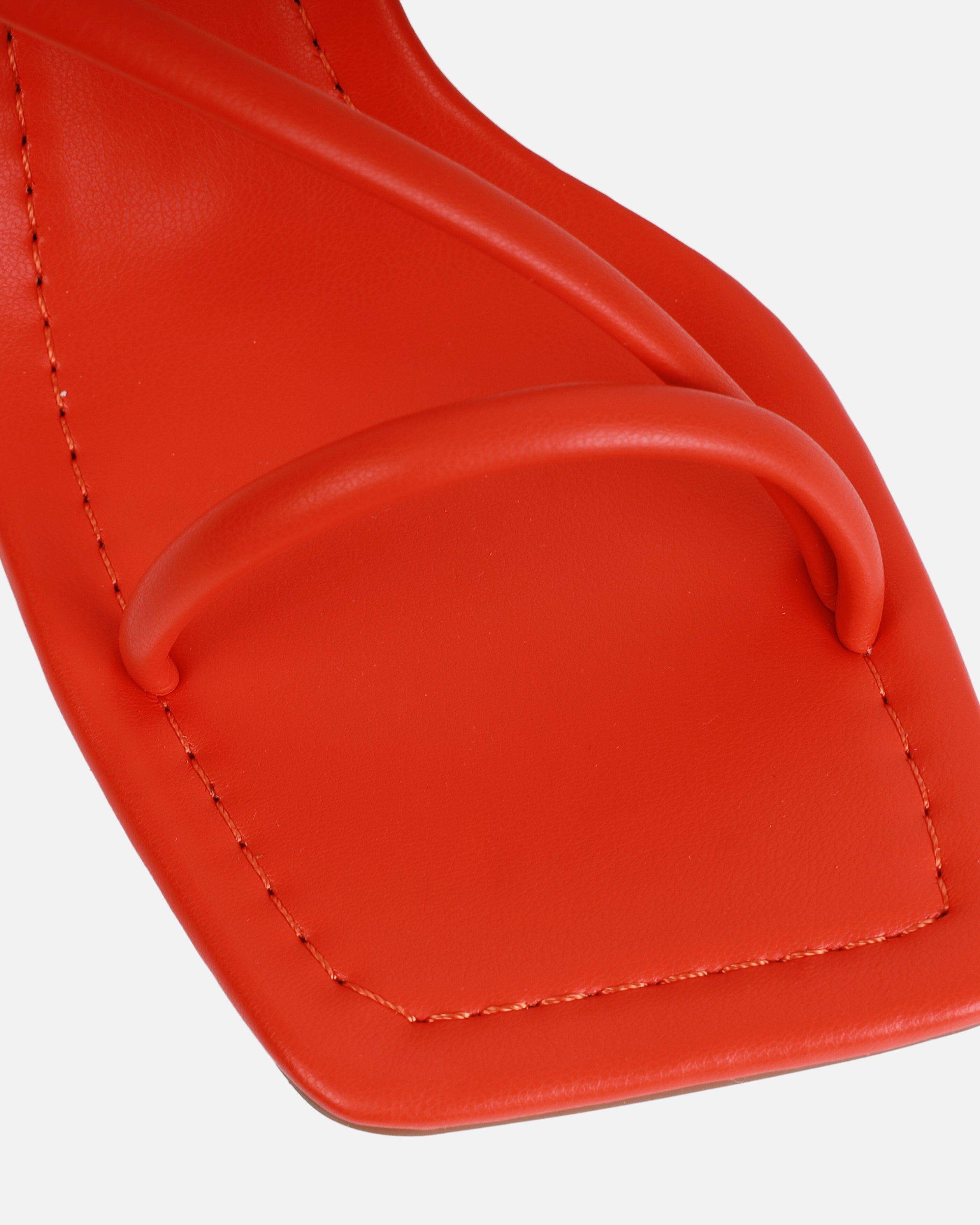 Xylia Orange Strappy Mid Heels | SIMMI London