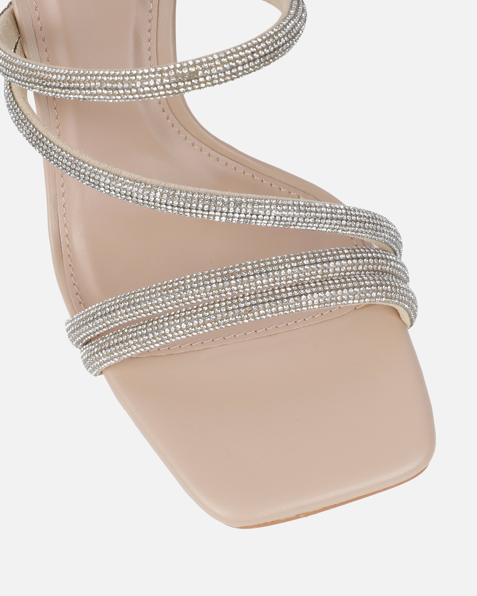 Zita silver metallic snake diamante mid heeled mules | SIMMI London