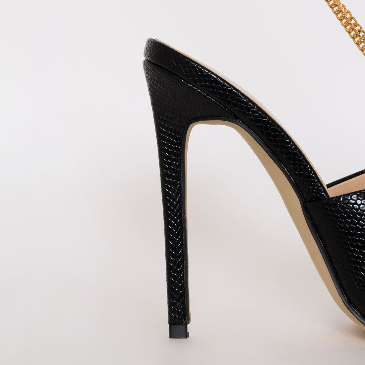 SIMMI SHOES / JAMILA BLACK SNAKE PRINT STILETTO MULES