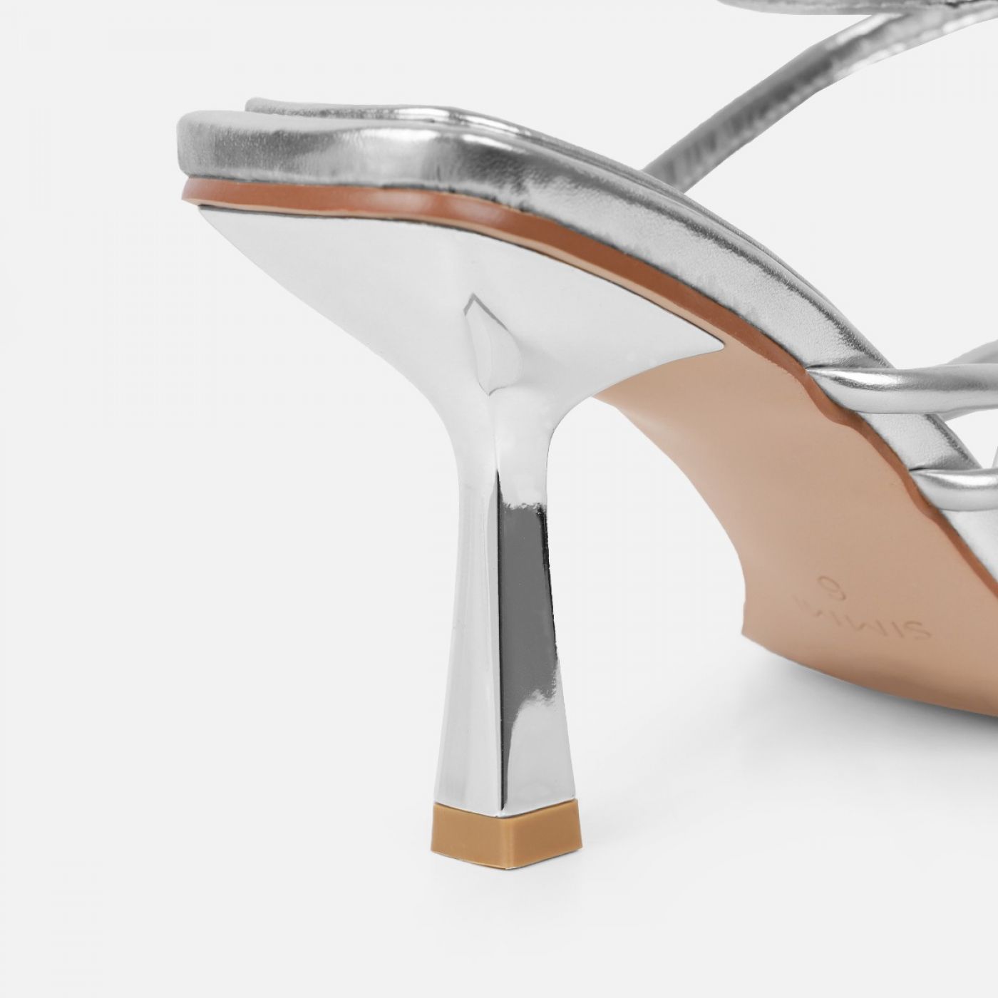 Alisa Silver Metallic Spiral Mid Heeled Sandals | SIMMI London
