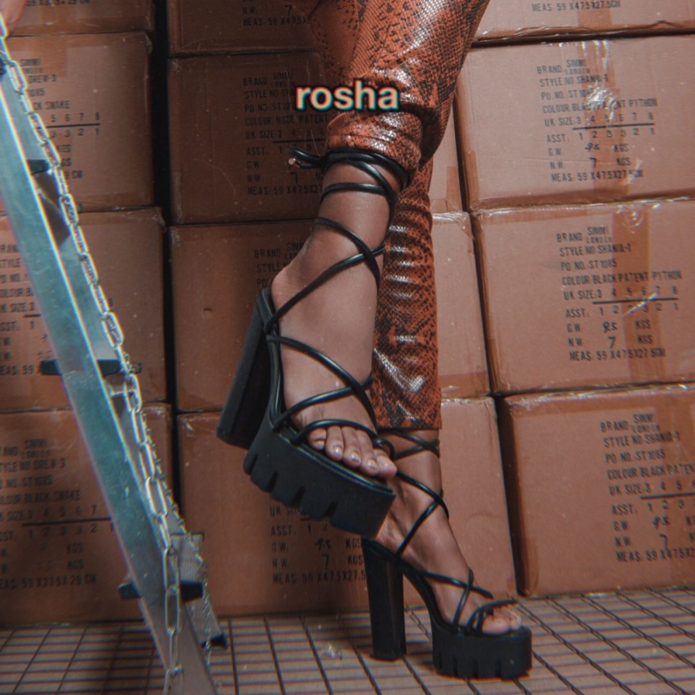 Rosha Black Toe Loop Lace Up Platform Heels