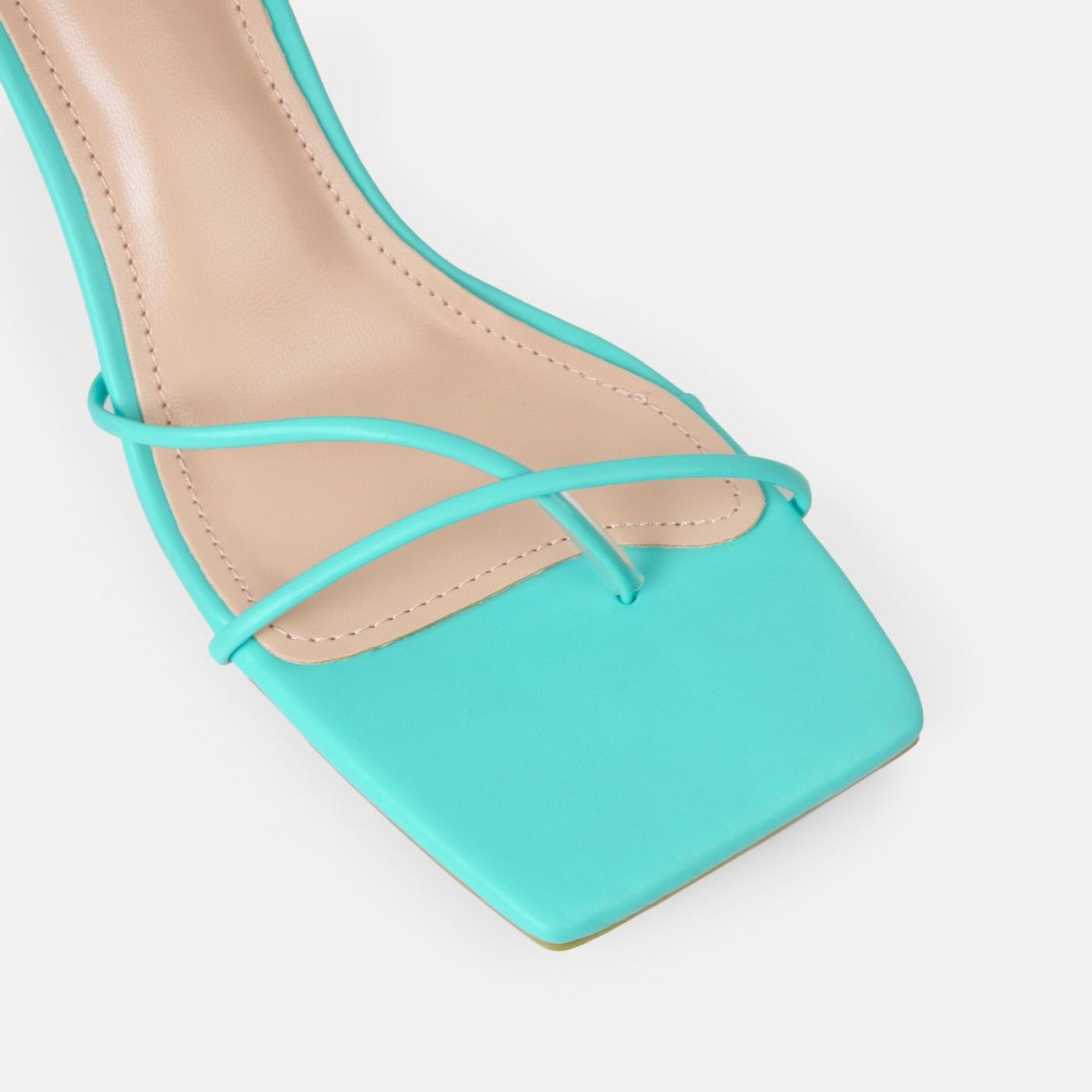 Renata Teal Strappy Lace Up Mid Heels | SIMMI London