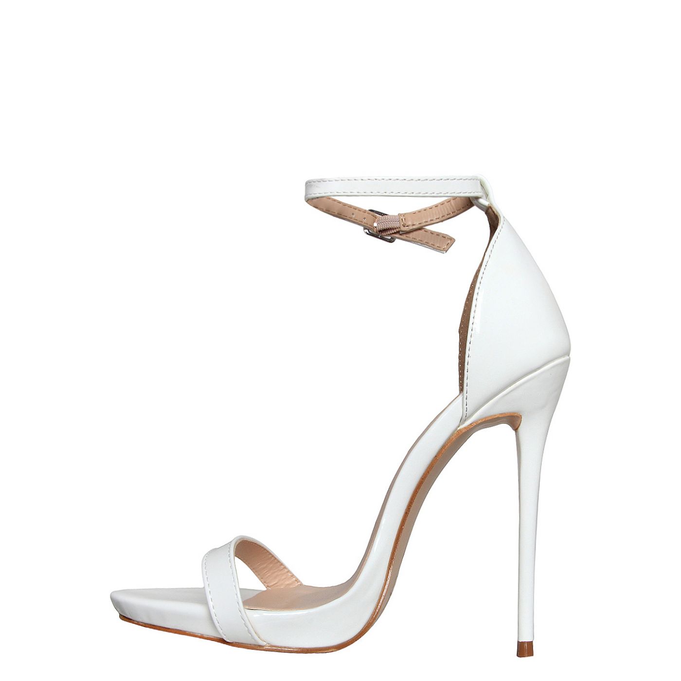 Selma White Patent Barely There Stiletto Heels