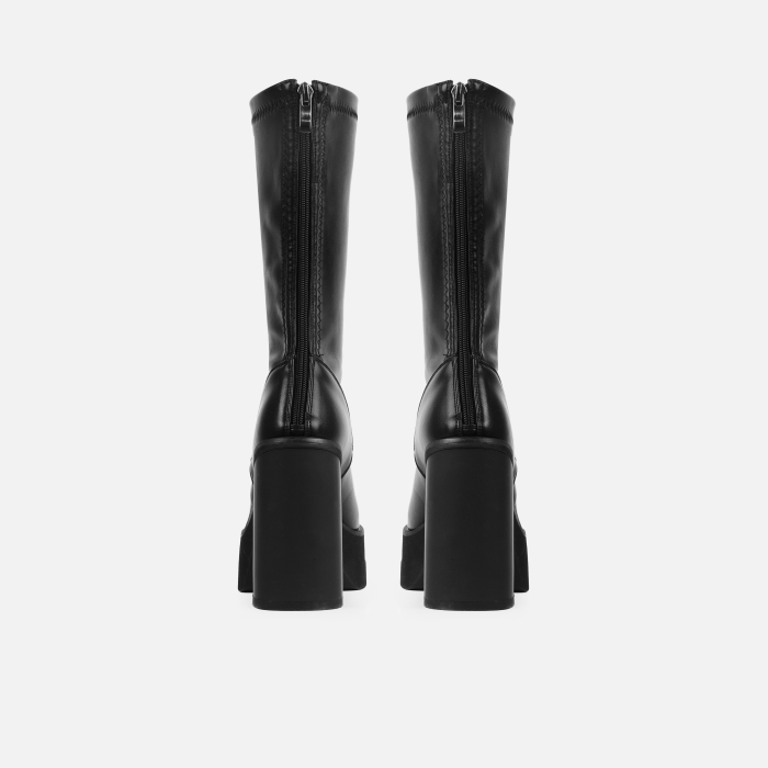 Ahariah Black Platform Block Heel Ankle Boots | SIMMI London