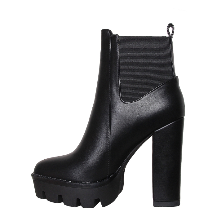 Jemma Black Heel Platform Ankle Boots