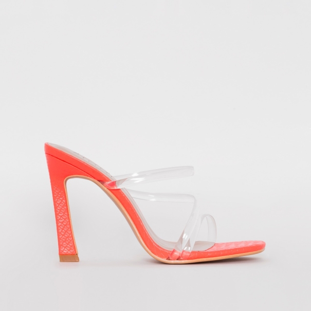 SIMMI SHOES / TRUTH CORAL SNAKE PRINT CLEAR MULES